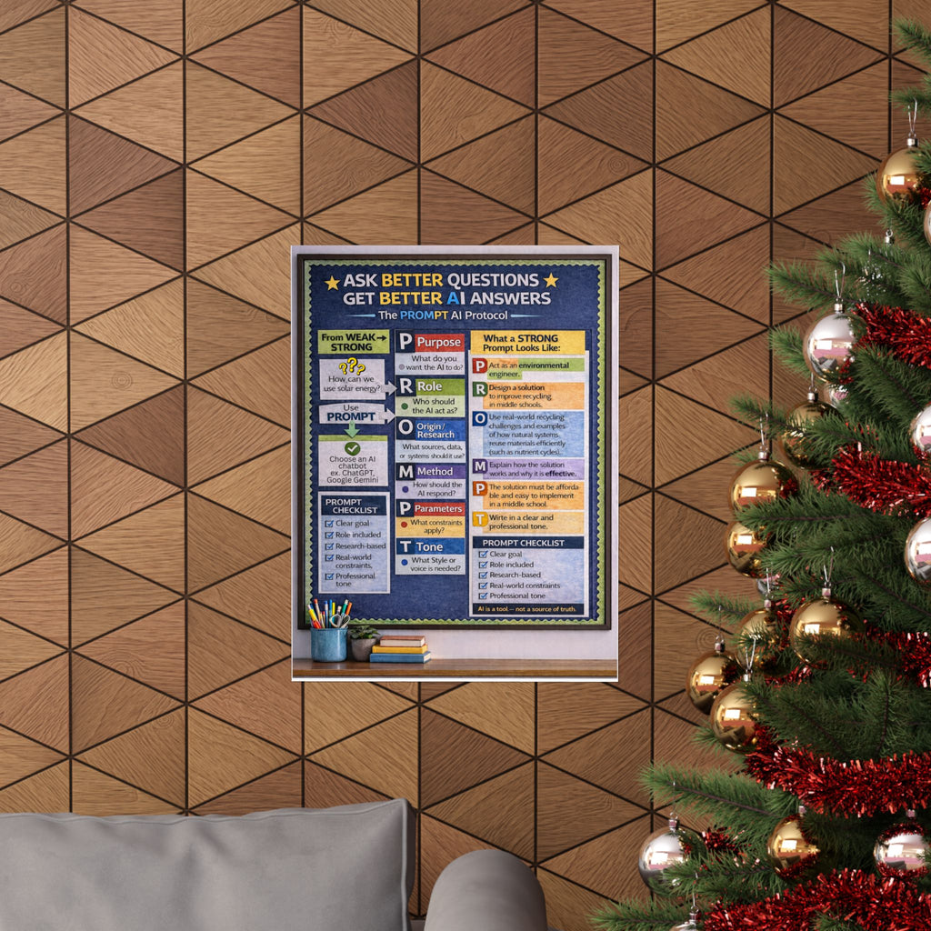 Strong AI Prompts using PROMPT- Educational Classroom Print
