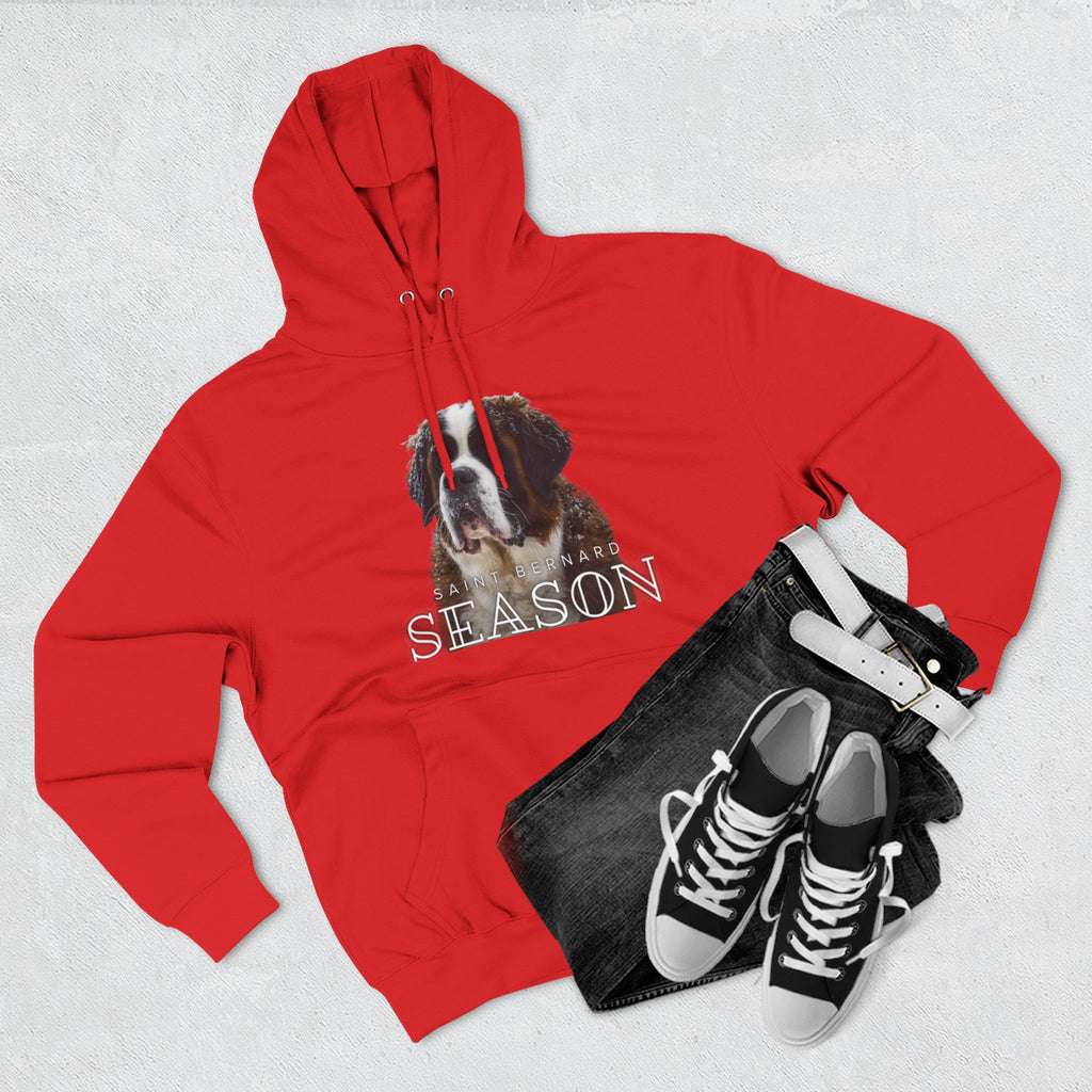 St. Bernard 'Season' Hoodie — Cozy Dog Portrait Fleece Hoodie