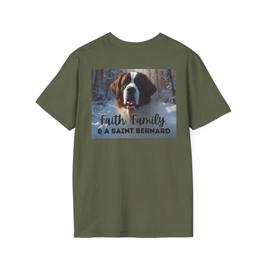 Faith Family and A Saint Bernard T-Shirt | Saint Bernard Dog Shirt