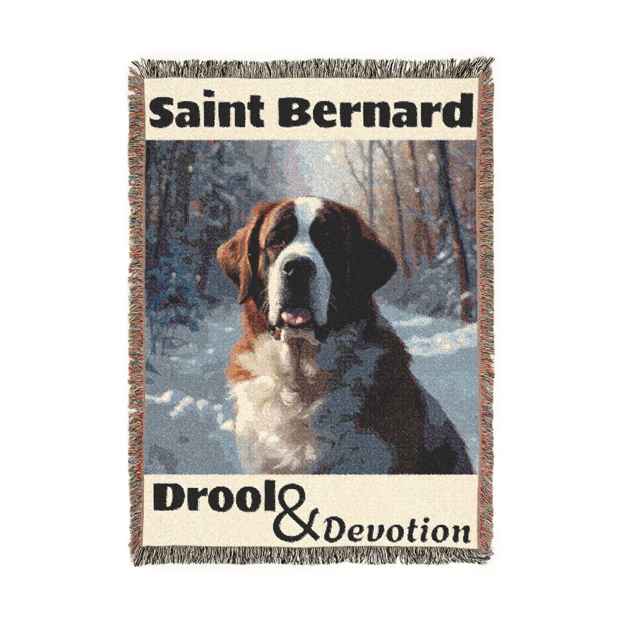 Saint Bernard Dog Woven Blanket | Drool & Devotion tapestry throw