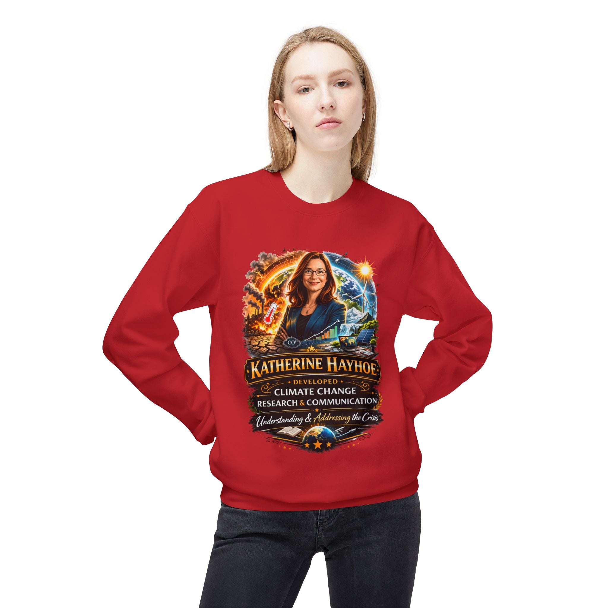 Katherine Hayhoe Climate Scientist Crewneck Sweatshirt Scientist Tribute Pullover