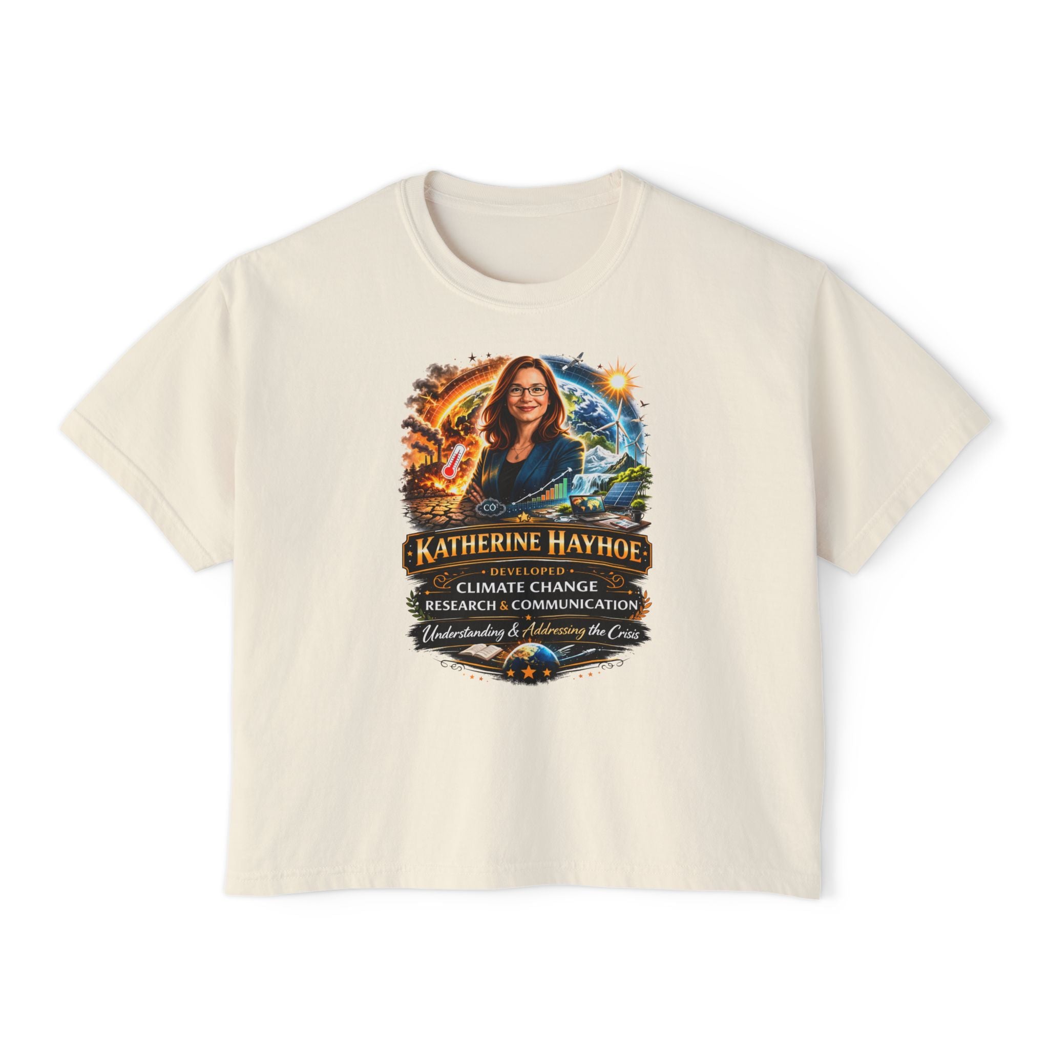 Katherine Hayhoe Climate Change Research - Boxy Graphic Shirt