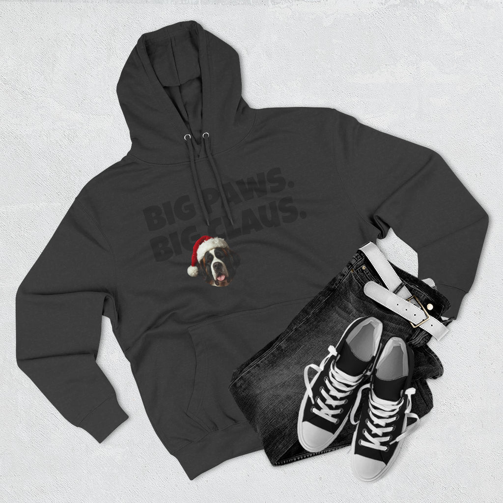 Big Paws, Big Claus St. Bernard Christmas Hoodie