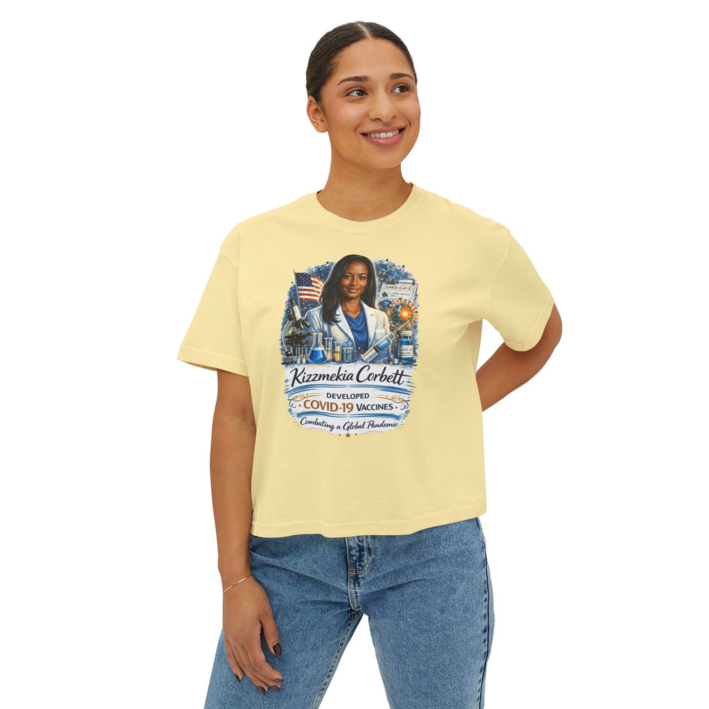 Kizzmekia Corbett Immunologist Tribute Boxy Graphic Tee