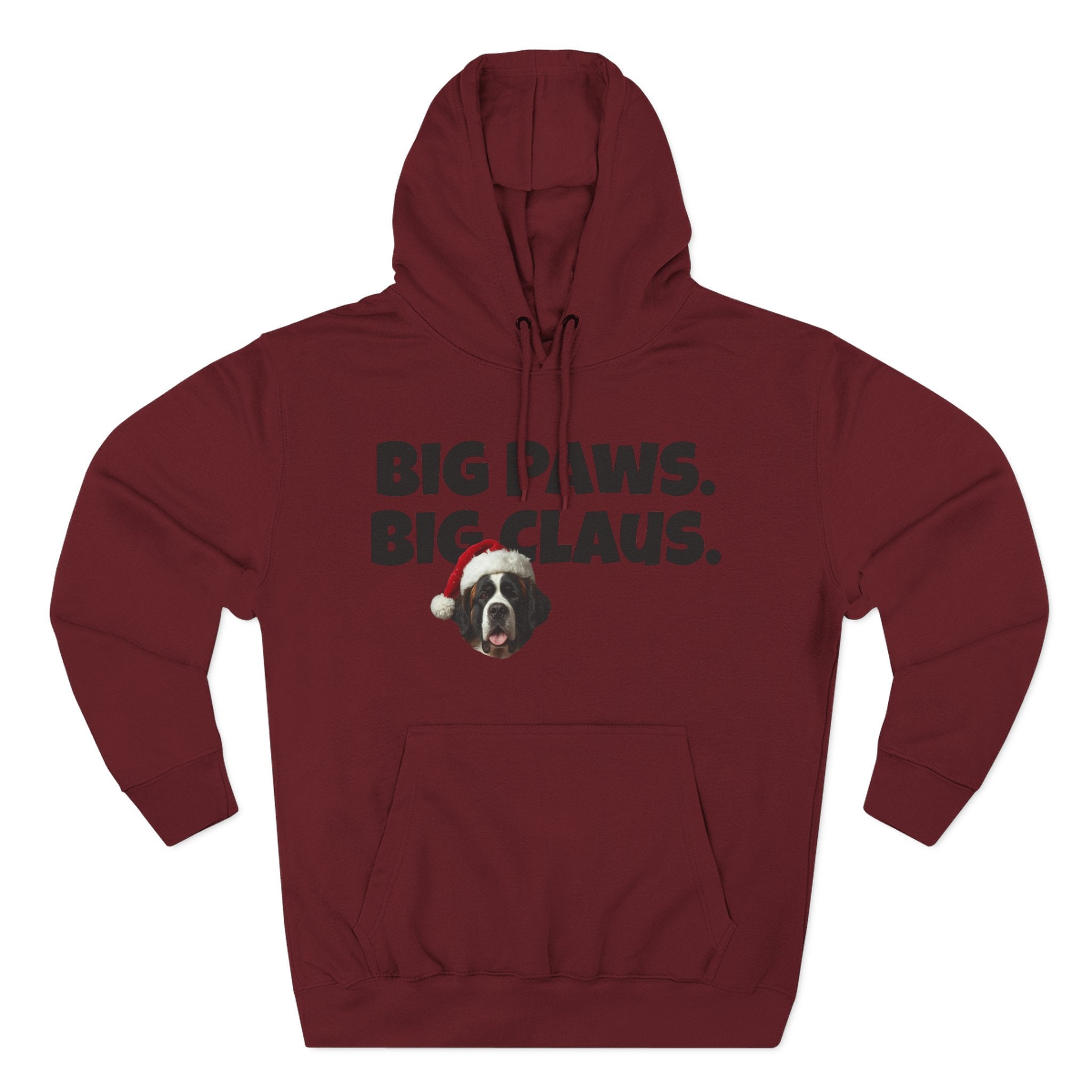 Big Paws, Big Claus St. Bernard Christmas Hoodie