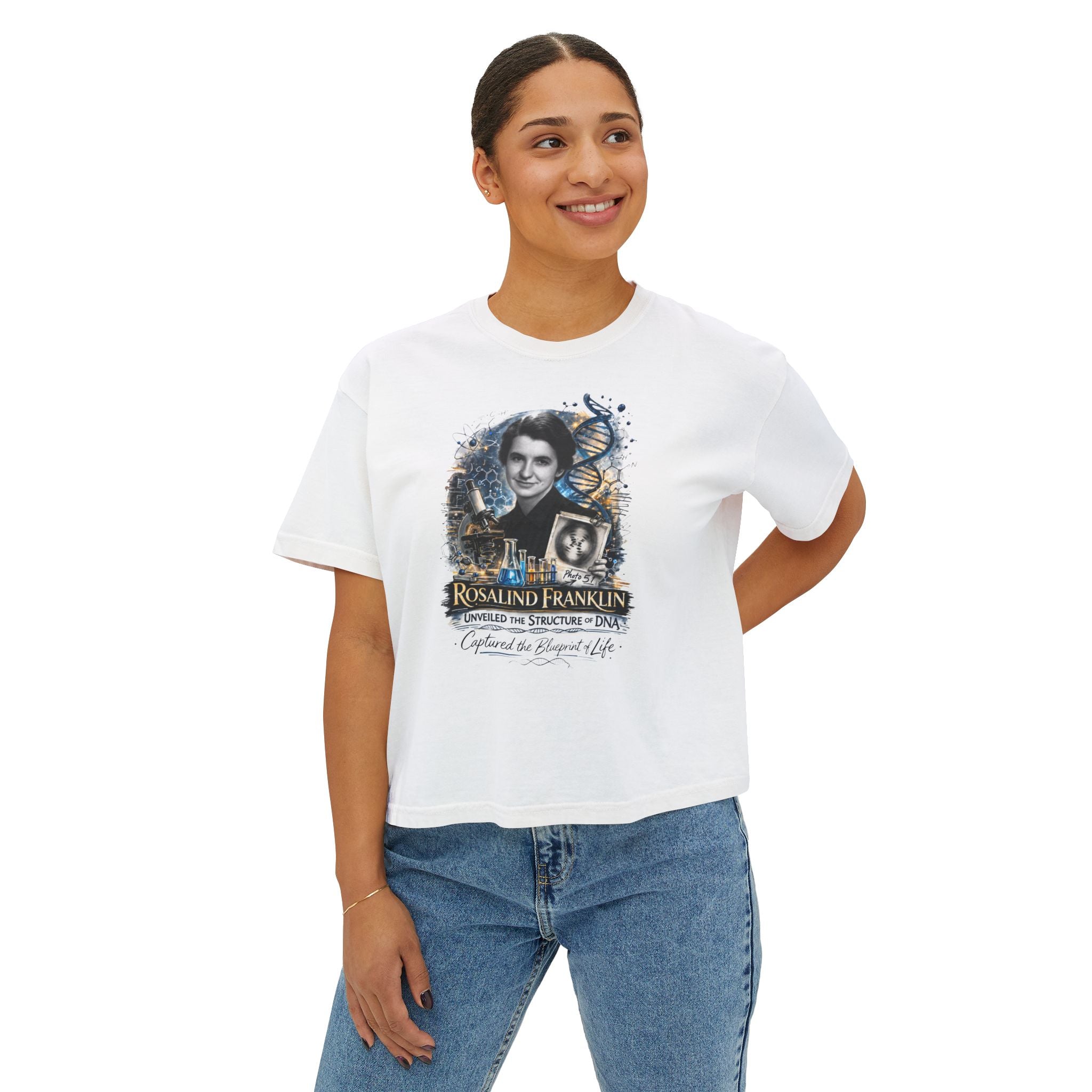 Rosalind Franklin Physical Chemist Tribute Boxy Graphic Tee