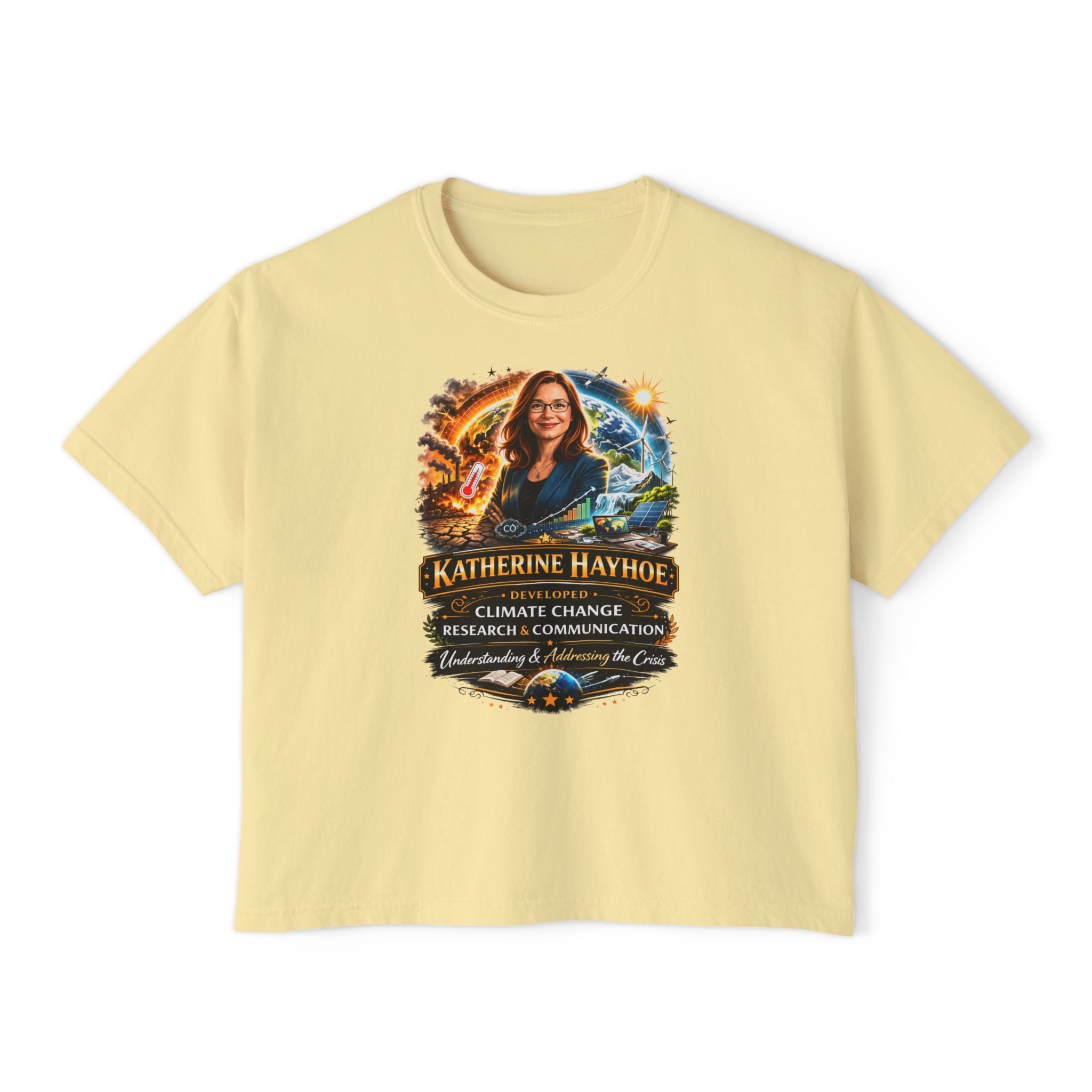 Katherine Hayhoe Climate Change Research - Boxy Graphic Shirt
