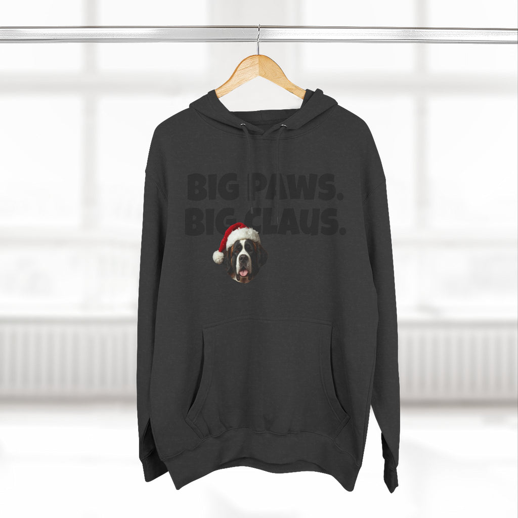 Big Paws, Big Claus St. Bernard Christmas Hoodie