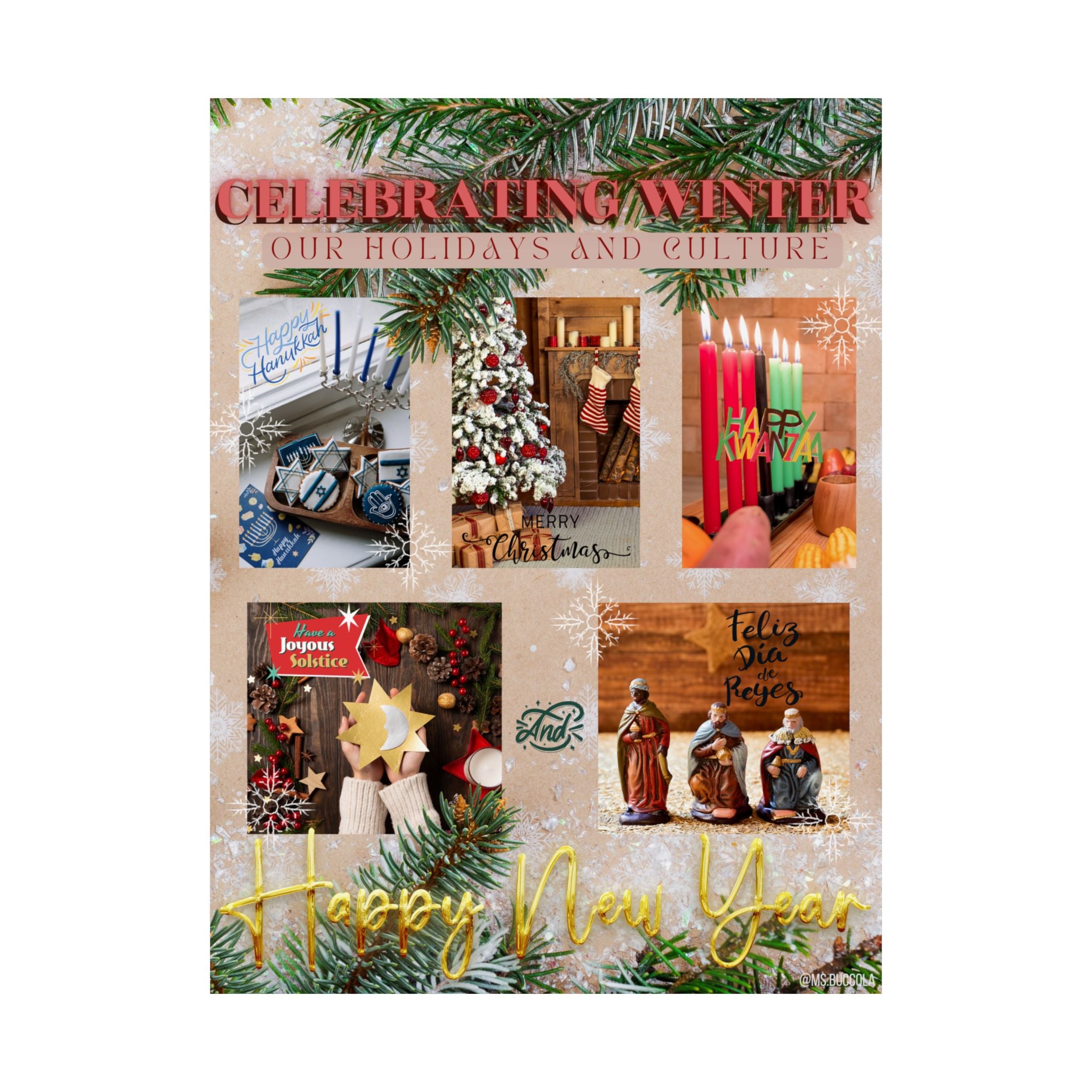 Celebrating Winter Holiday Inclusive Poster — 'Matte Vertical Print