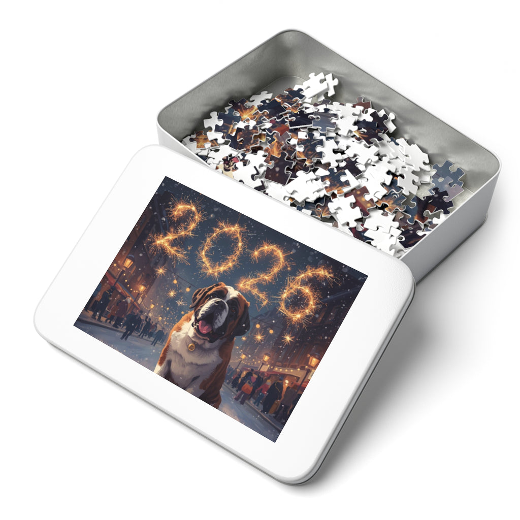 Saint Bernard with 2026 Sparklers Jigsaw Puzzle