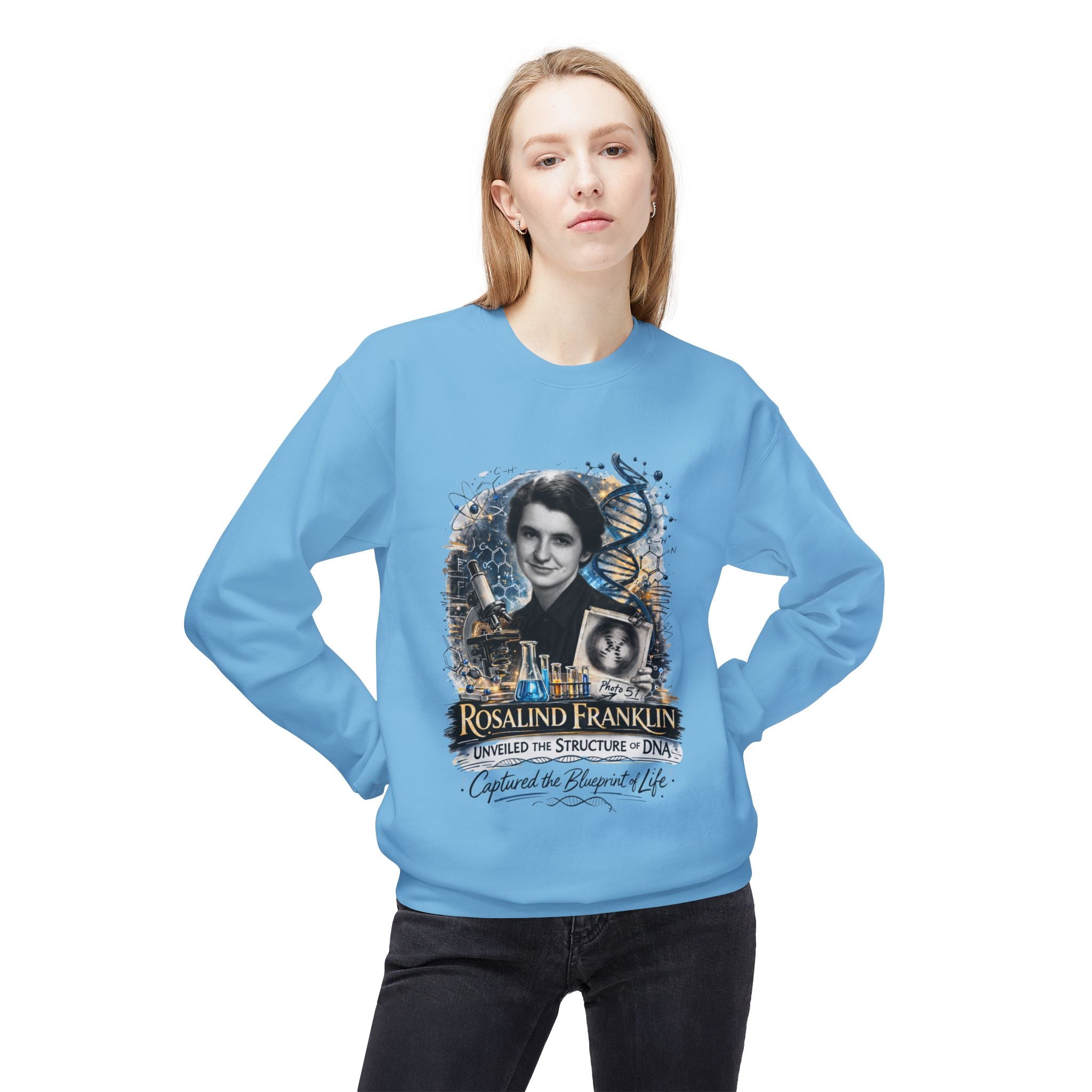 Rosalind Franklin Chemist Crewneck Sweatshirt Scientist Tribute Pullover
