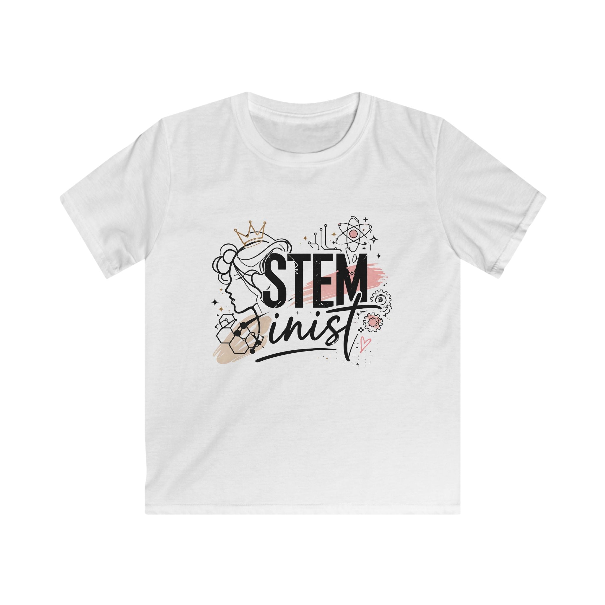 Kids STEMinist Crown T‑Shirt — Science, Math, & Engineering Graphic Tee for Girls