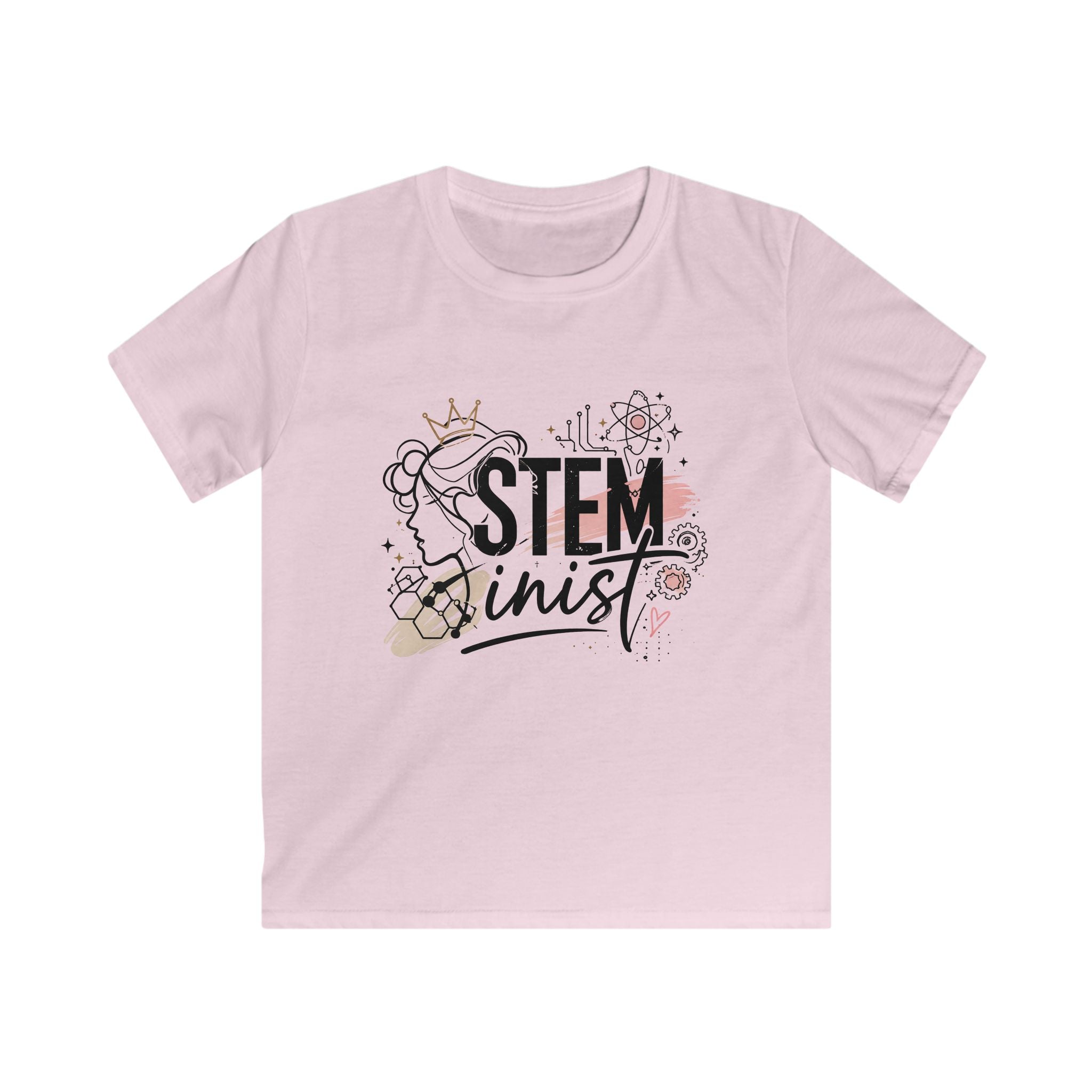 Kids STEMinist Crown T‑Shirt — Science, Math, & Engineering Graphic Tee for Girls