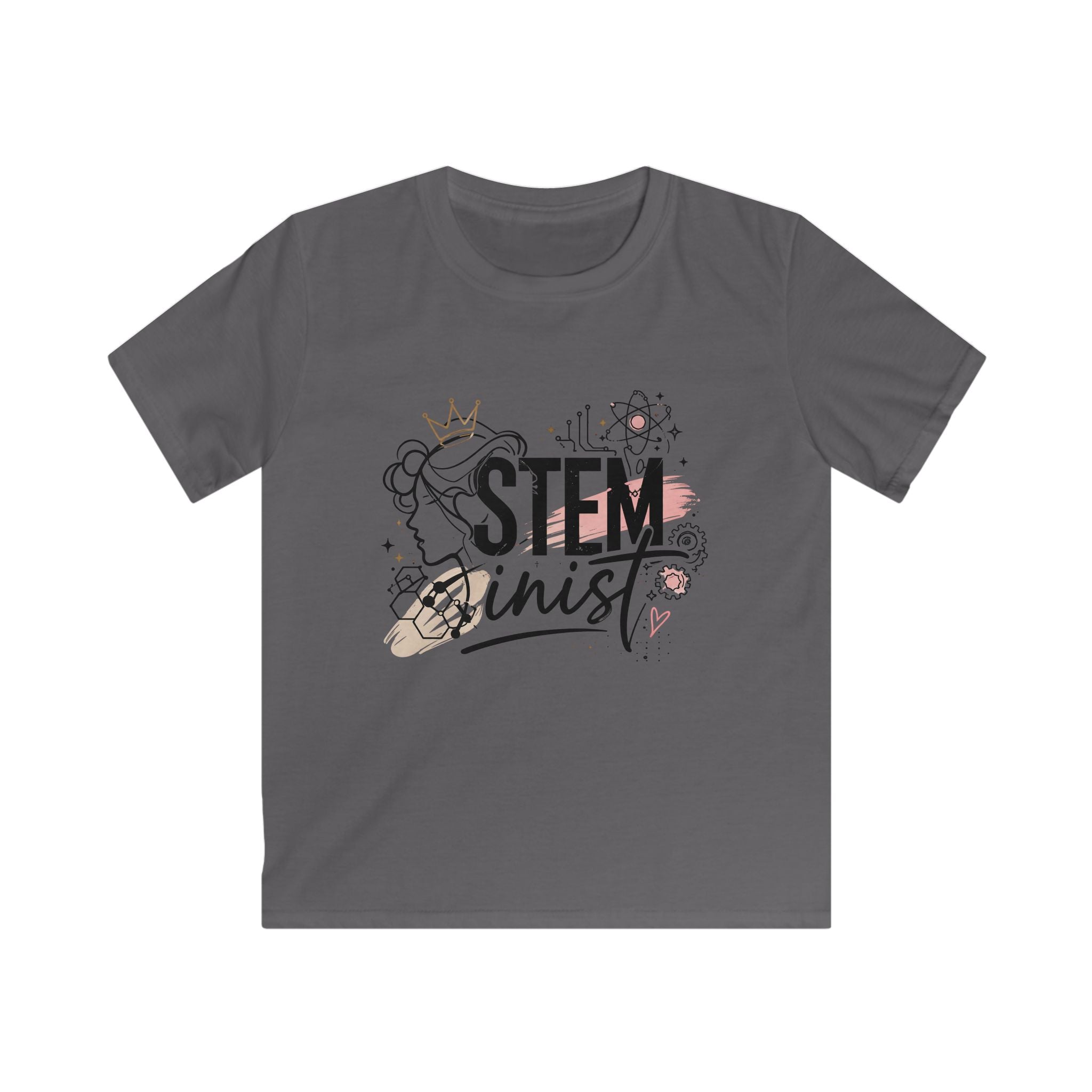 Kids STEMinist Crown T‑Shirt — Science, Math, & Engineering Graphic Tee for Girls