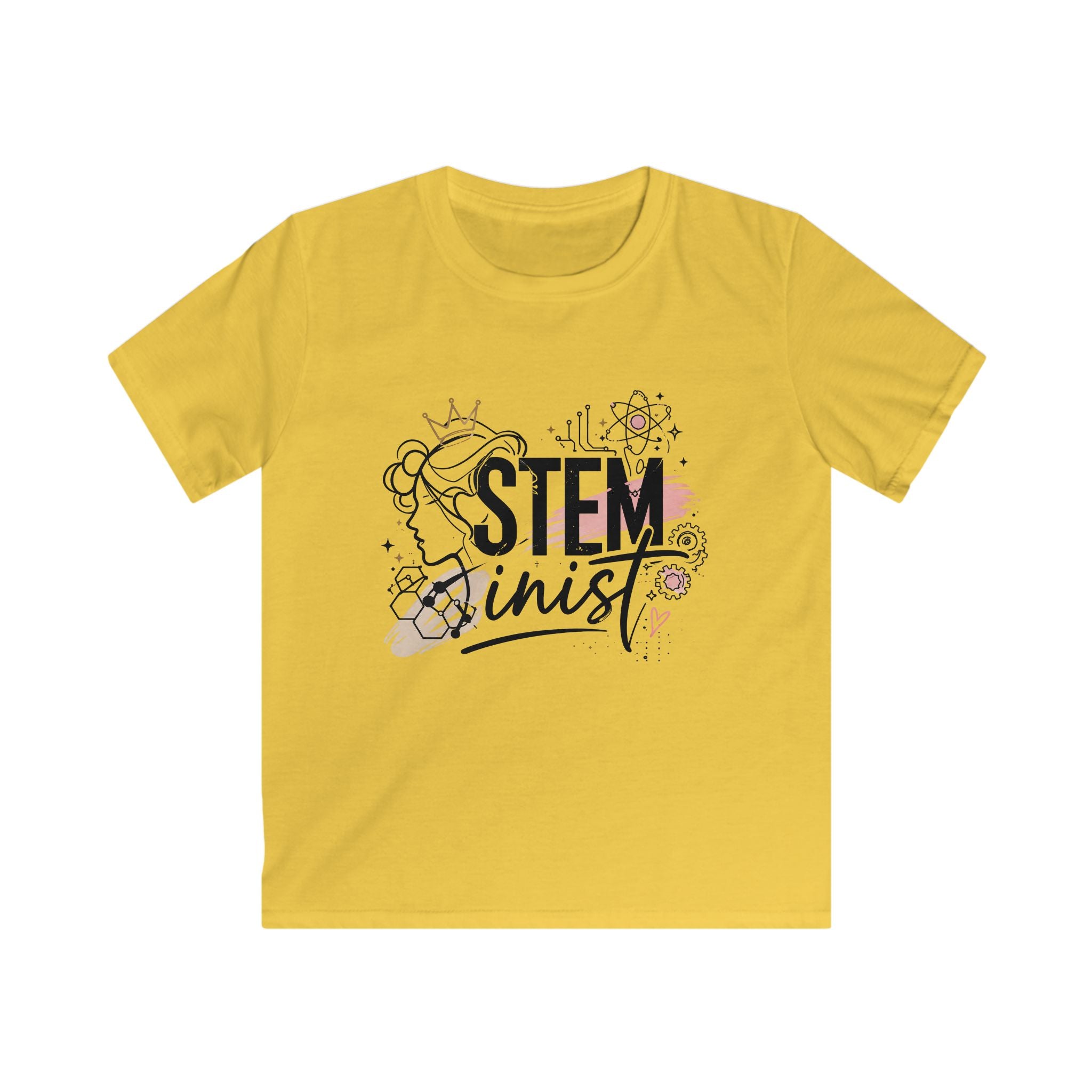 Kids STEMinist Crown T‑Shirt — Science, Math, & Engineering Graphic Tee for Girls