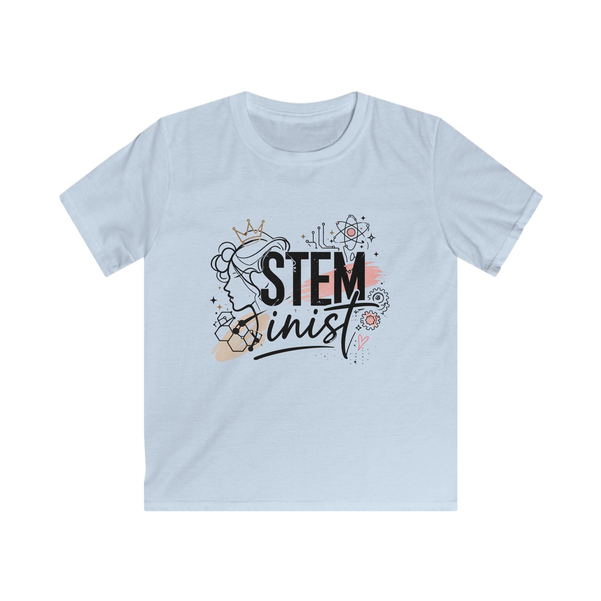 Kids STEMinist Crown T‑Shirt — Science, Math, & Engineering Graphic Tee for Girls