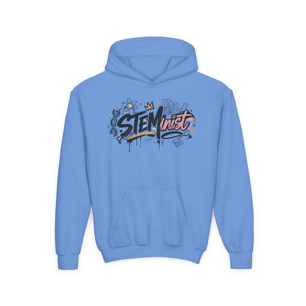 Youth STEMinist Graftti Hoodie — Girls Science, Engineering, Math Empowerment Sweatshirt