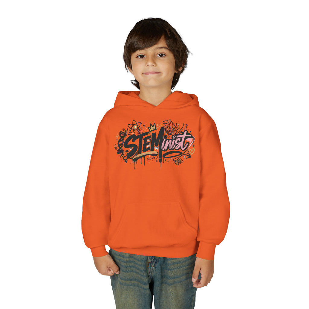 Youth STEMinist Graftti Hoodie — Girls Science, Engineering, Math Empowerment Sweatshirt