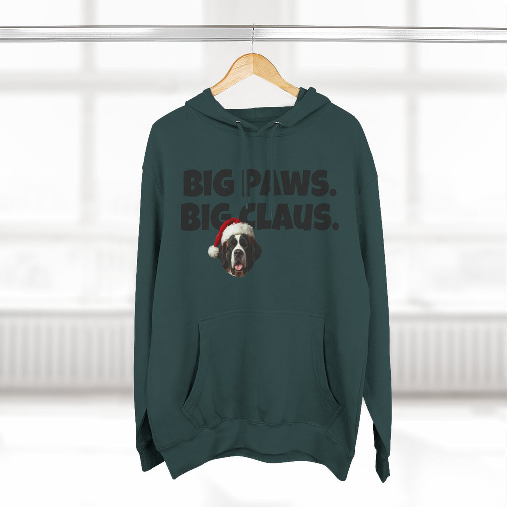 Big Paws, Big Claus St. Bernard Christmas Hoodie