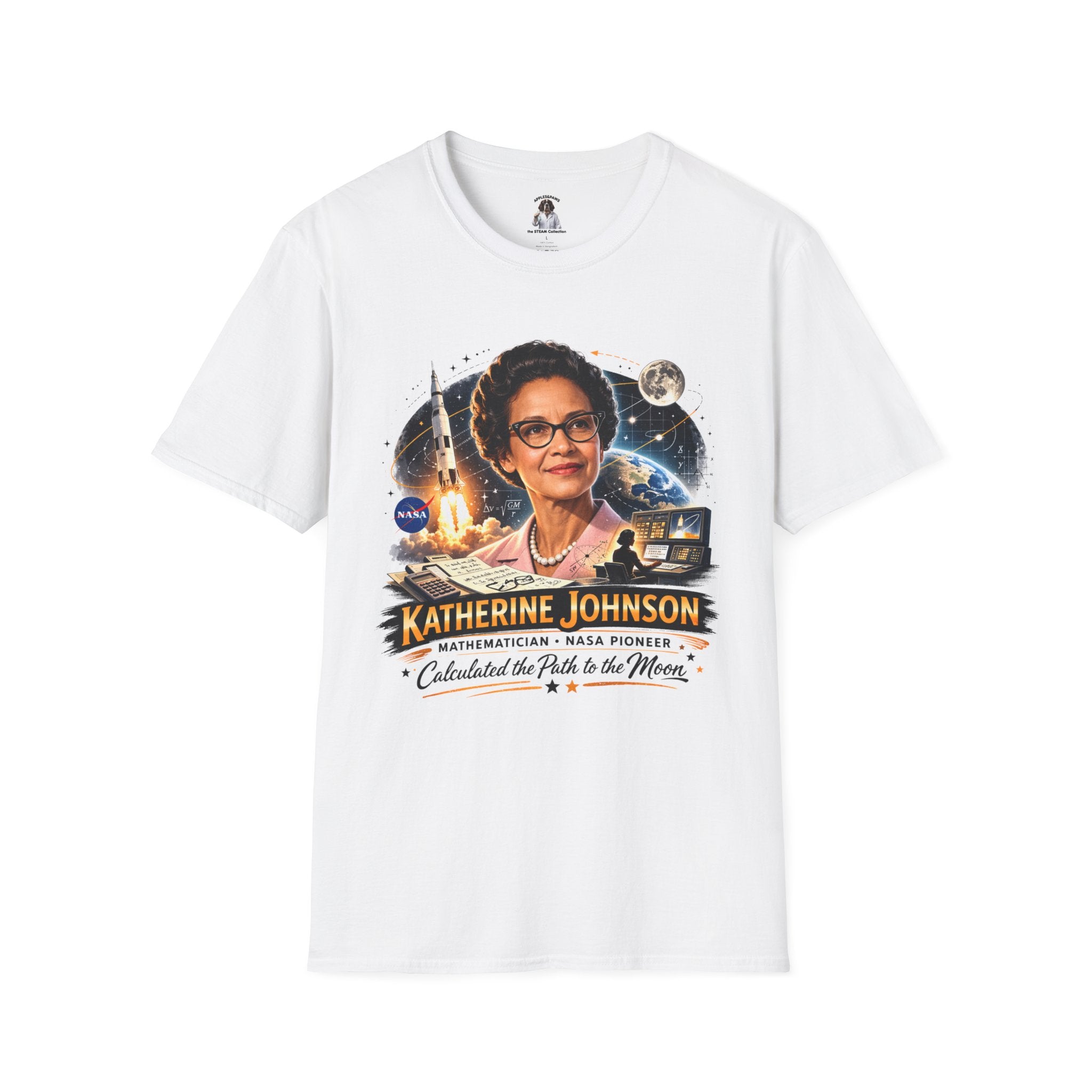 Katherine Johnson Tribute T-Shirt — Celebrating ‘Calculated the Path to the Moon’ NASA Math Pioneer