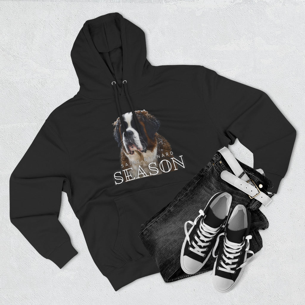 St. Bernard 'Season' Hoodie — Cozy Dog Portrait Fleece Hoodie