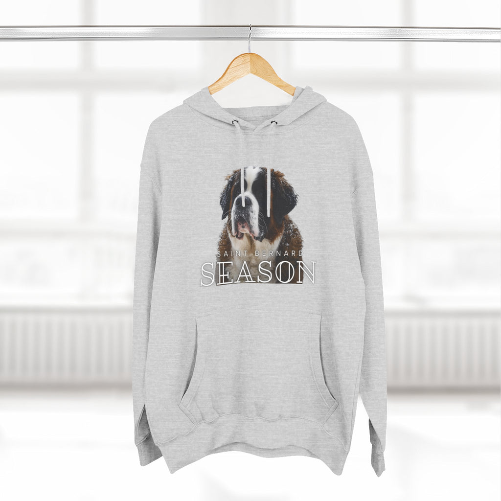 St. Bernard 'Season' Hoodie — Cozy Dog Portrait Fleece Hoodie