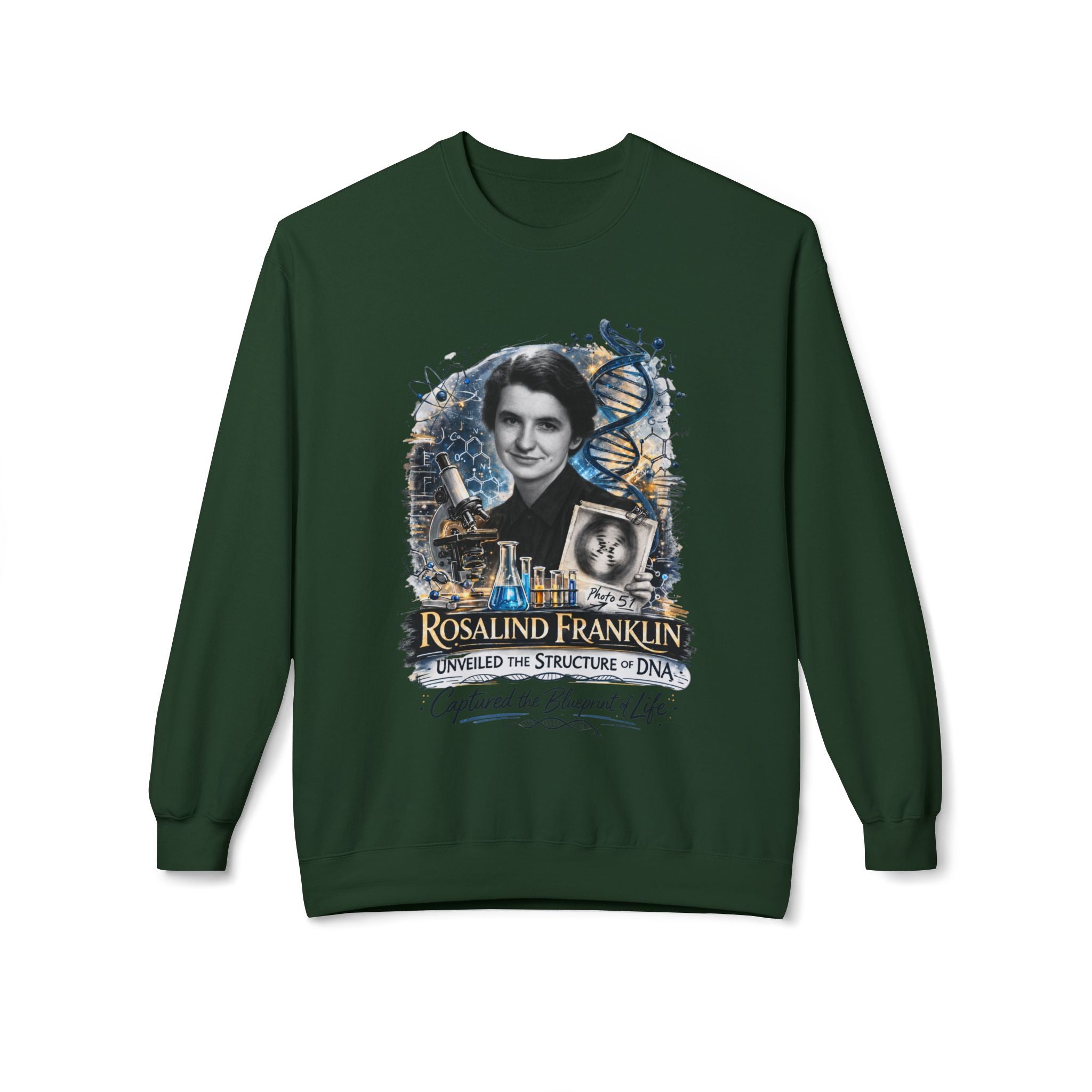 Rosalind Franklin Chemist Crewneck Sweatshirt Scientist Tribute Pullover