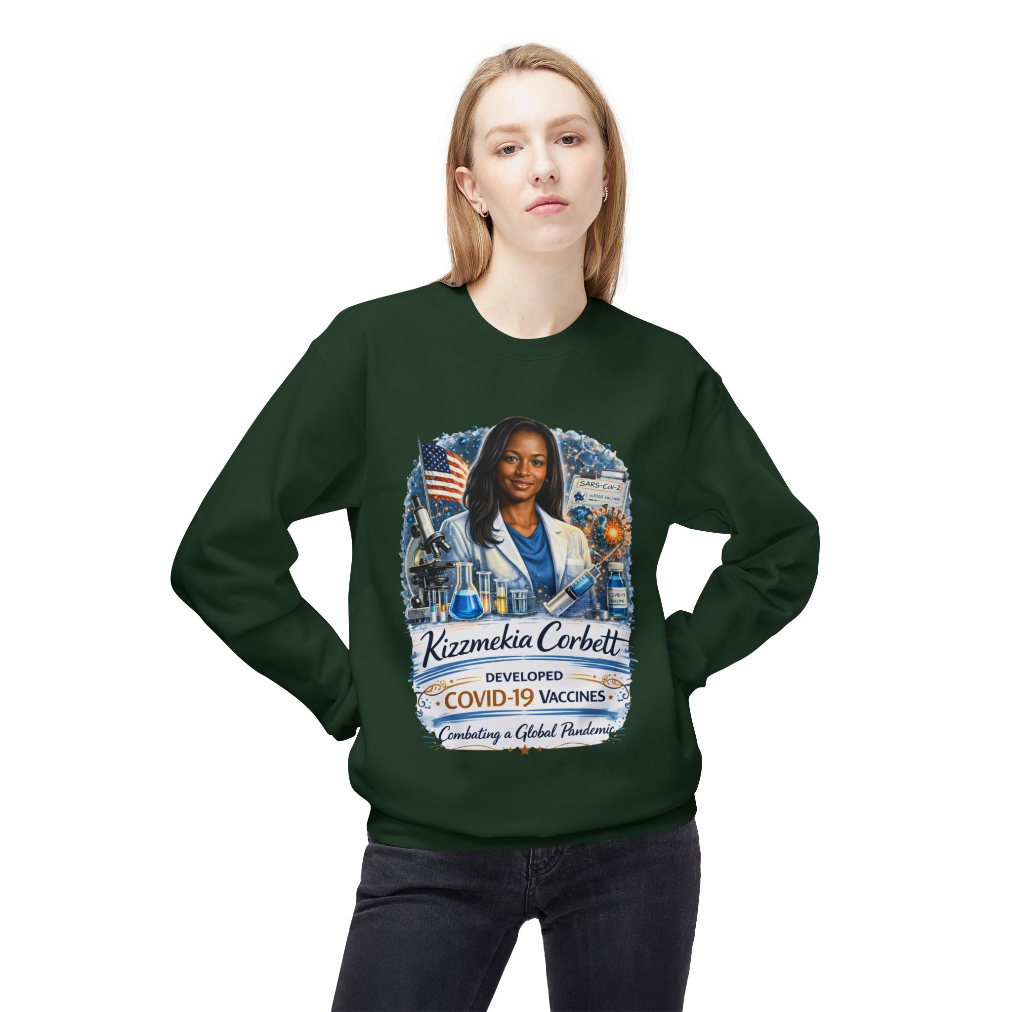 Kizzmekia Corbett Immunologist Tribute Crewneck Sweatshirt