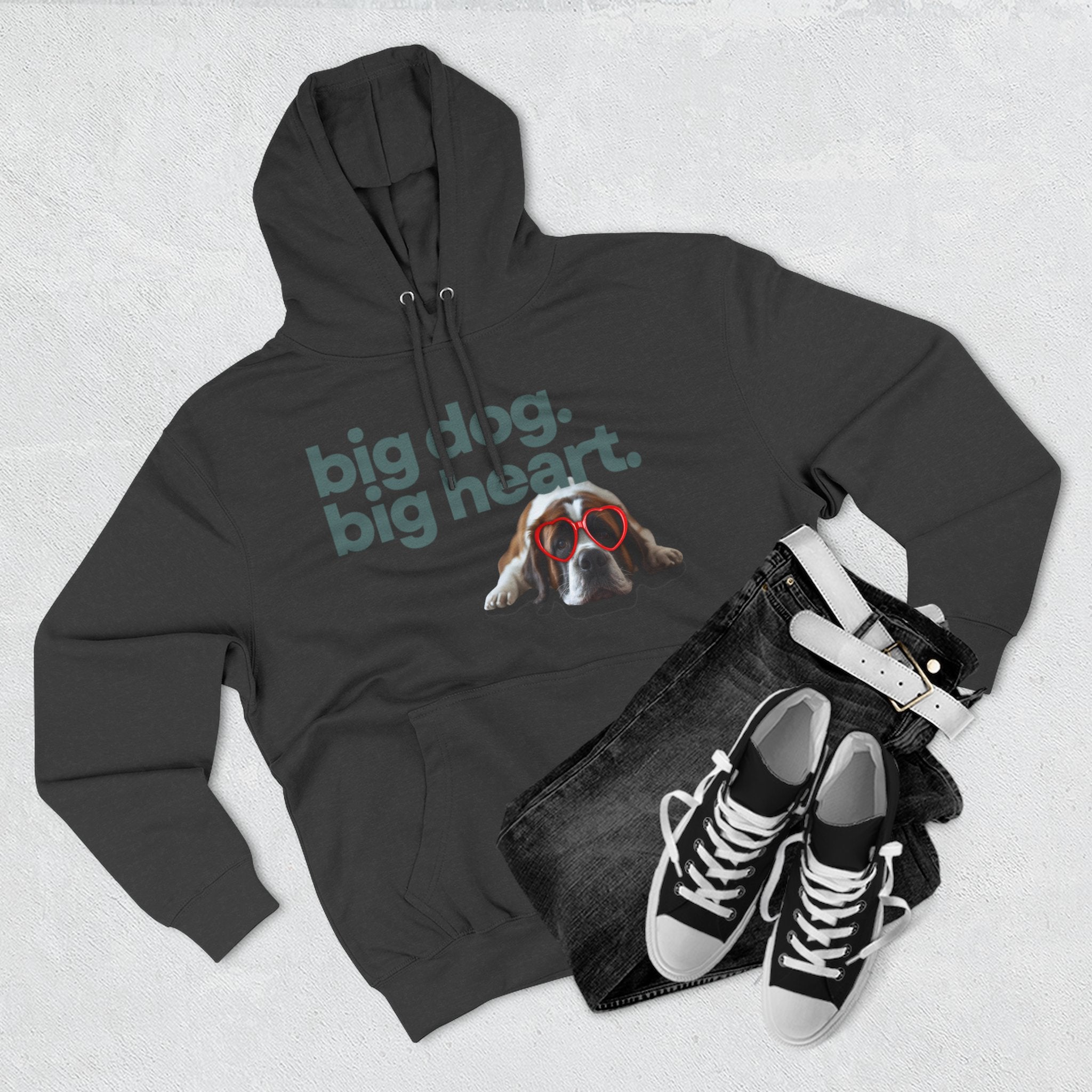 Big Dog, Big Heart-St. Bernard Valentine's Hoodie