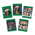 Saint Bernard Christmas-New Year's Cards 5-Pack | Holiday Dog Greeting Cards