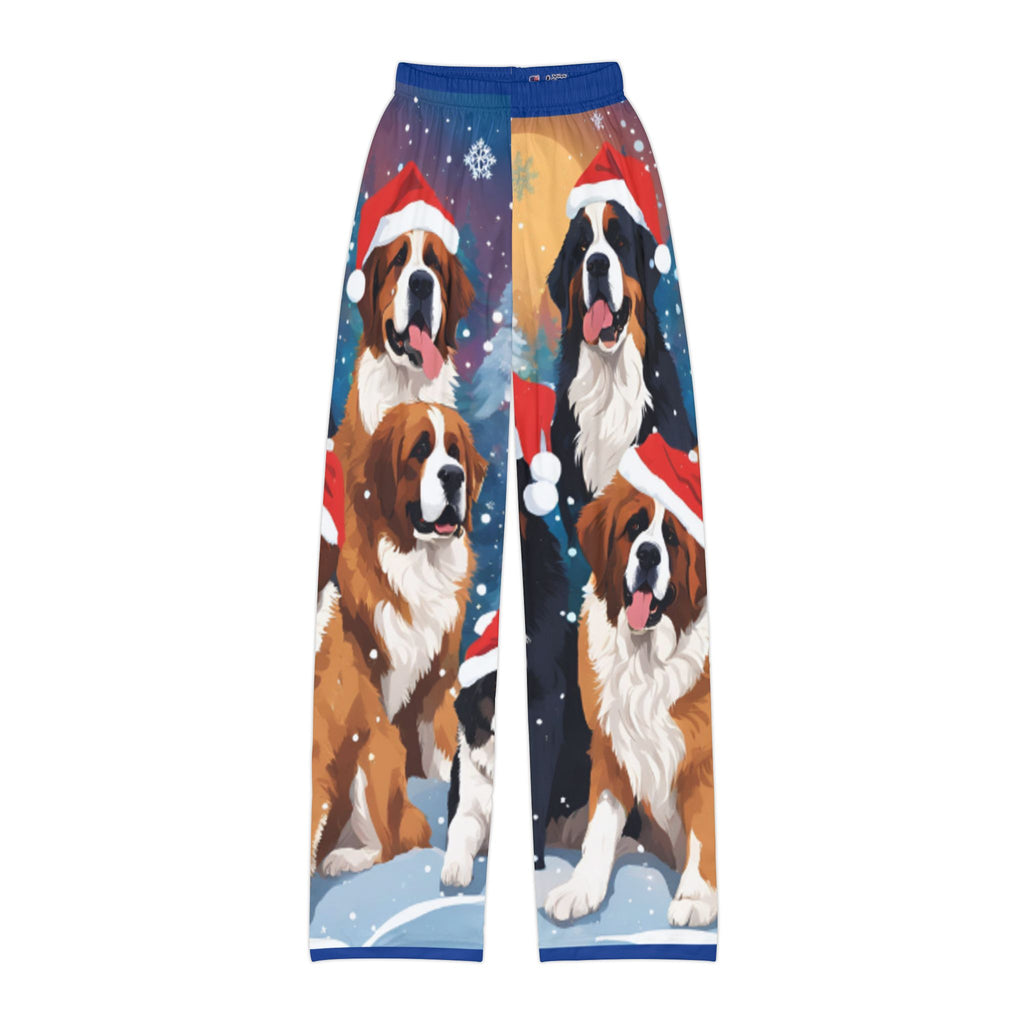 Kids Christmas Saint Bernard Lounge Pants — Festive Holiday Pajama Bottoms