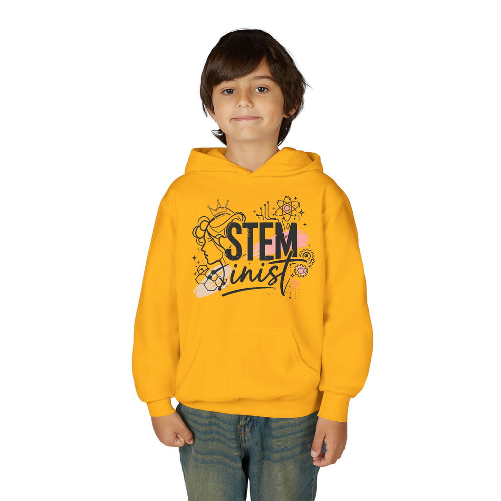 Youth STEMinist Crown Hoodie — Girls Science, Engineering, Math Empowerment Sweatshirt