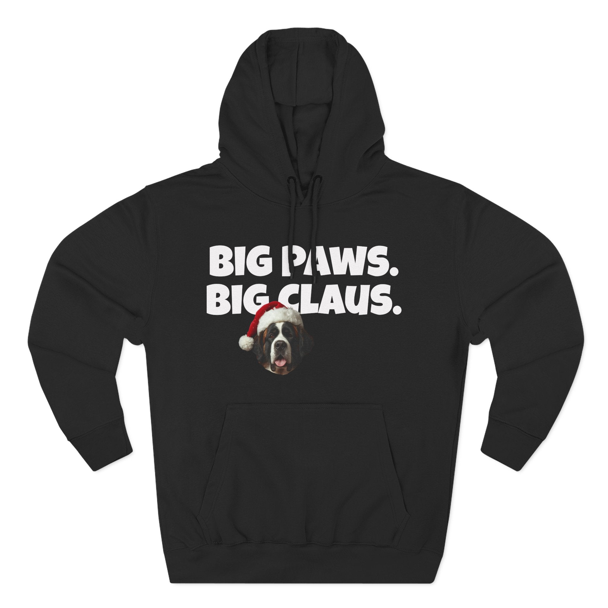 Big Paws, Big Claus St. Bernard Christmas Hoodie