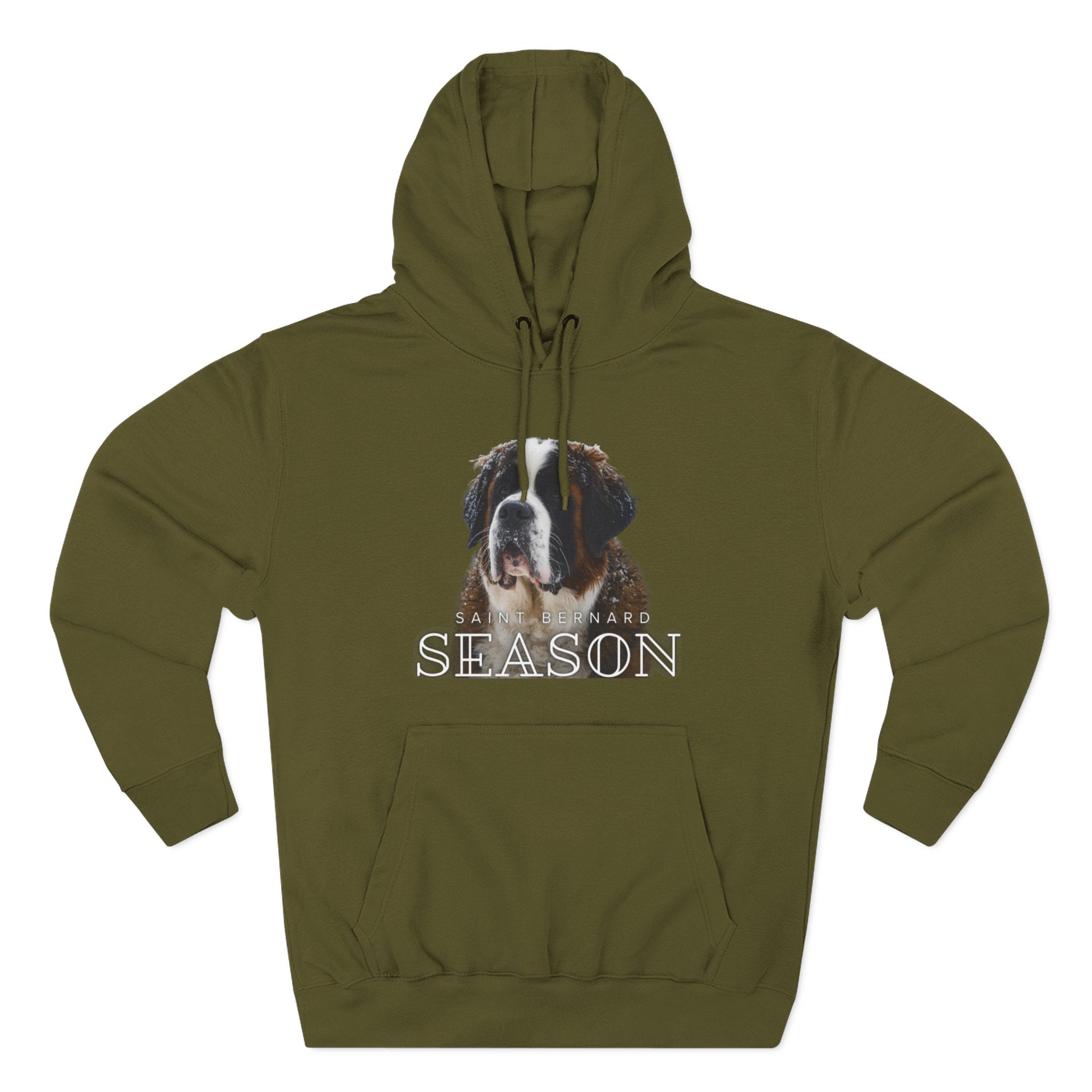 St. Bernard 'Season' Hoodie — Cozy Dog Portrait Fleece Hoodie