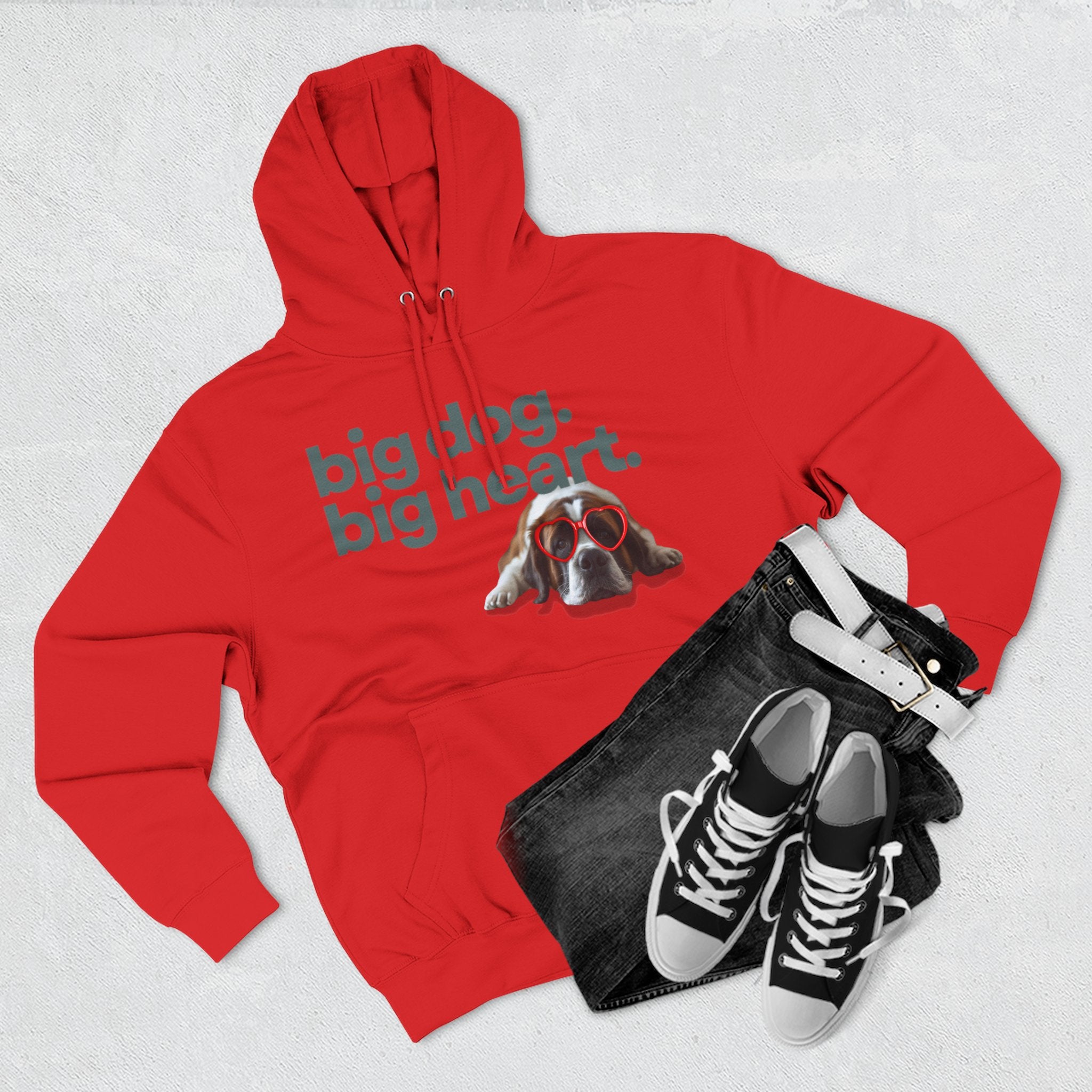 Big Dog, Big Heart-St. Bernard Valentine's Hoodie