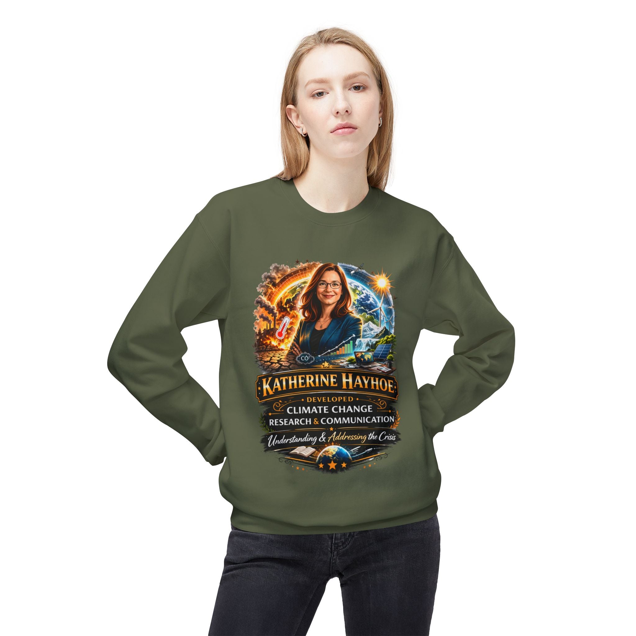 Katherine Hayhoe Climate Scientist Crewneck Sweatshirt Scientist Tribute Pullover
