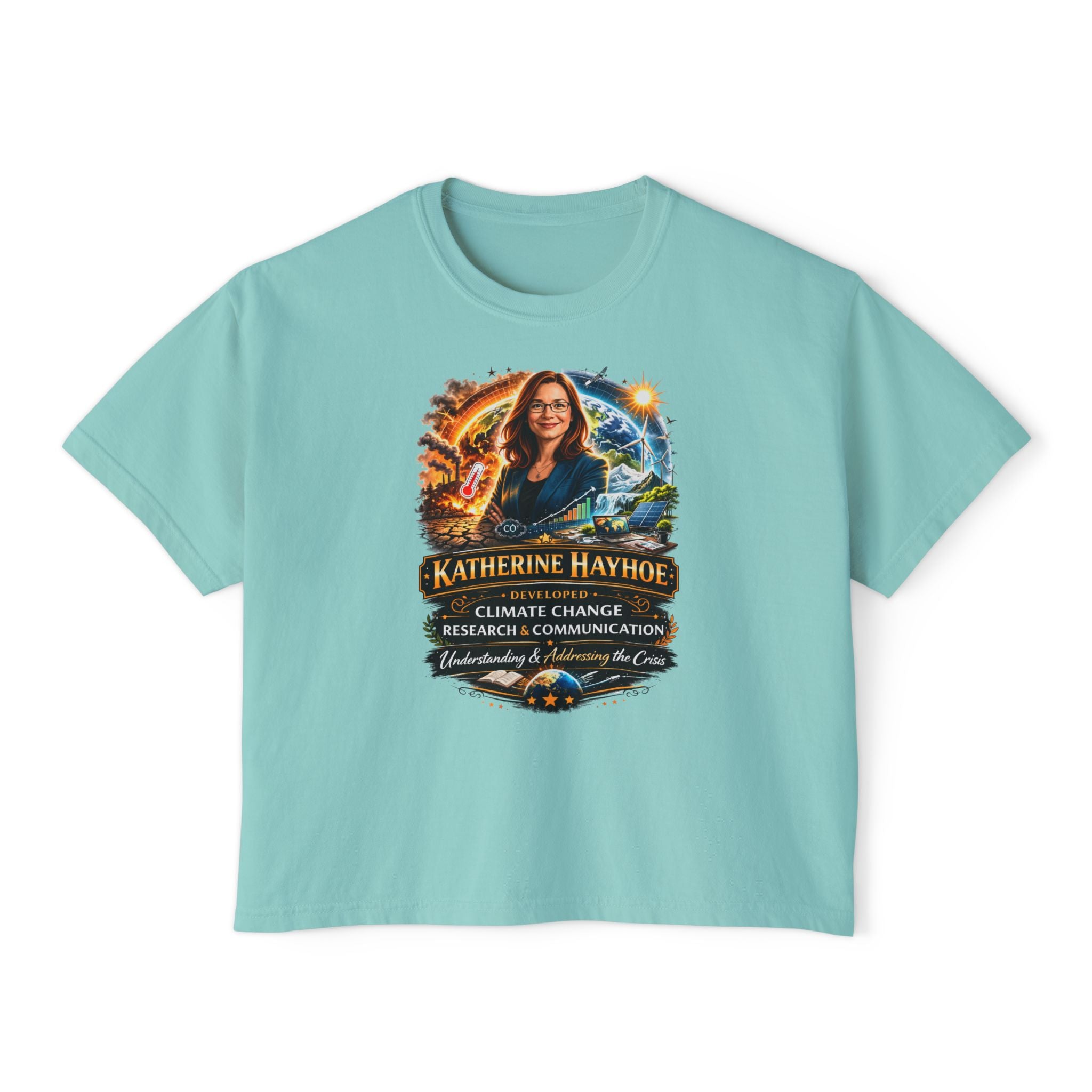 Katherine Hayhoe Climate Change Research - Boxy Graphic Shirt