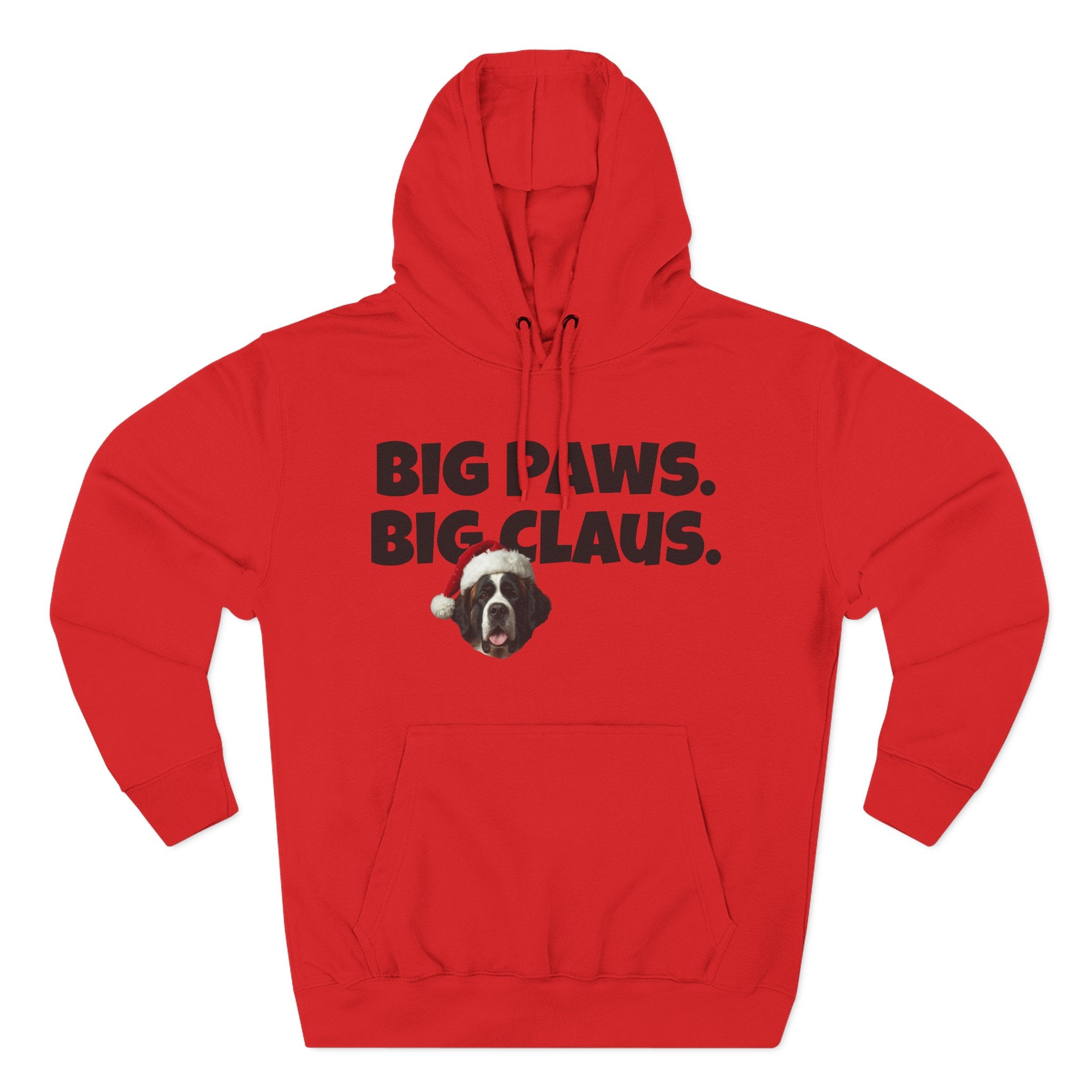 Big Paws, Big Claus St. Bernard Christmas Hoodie