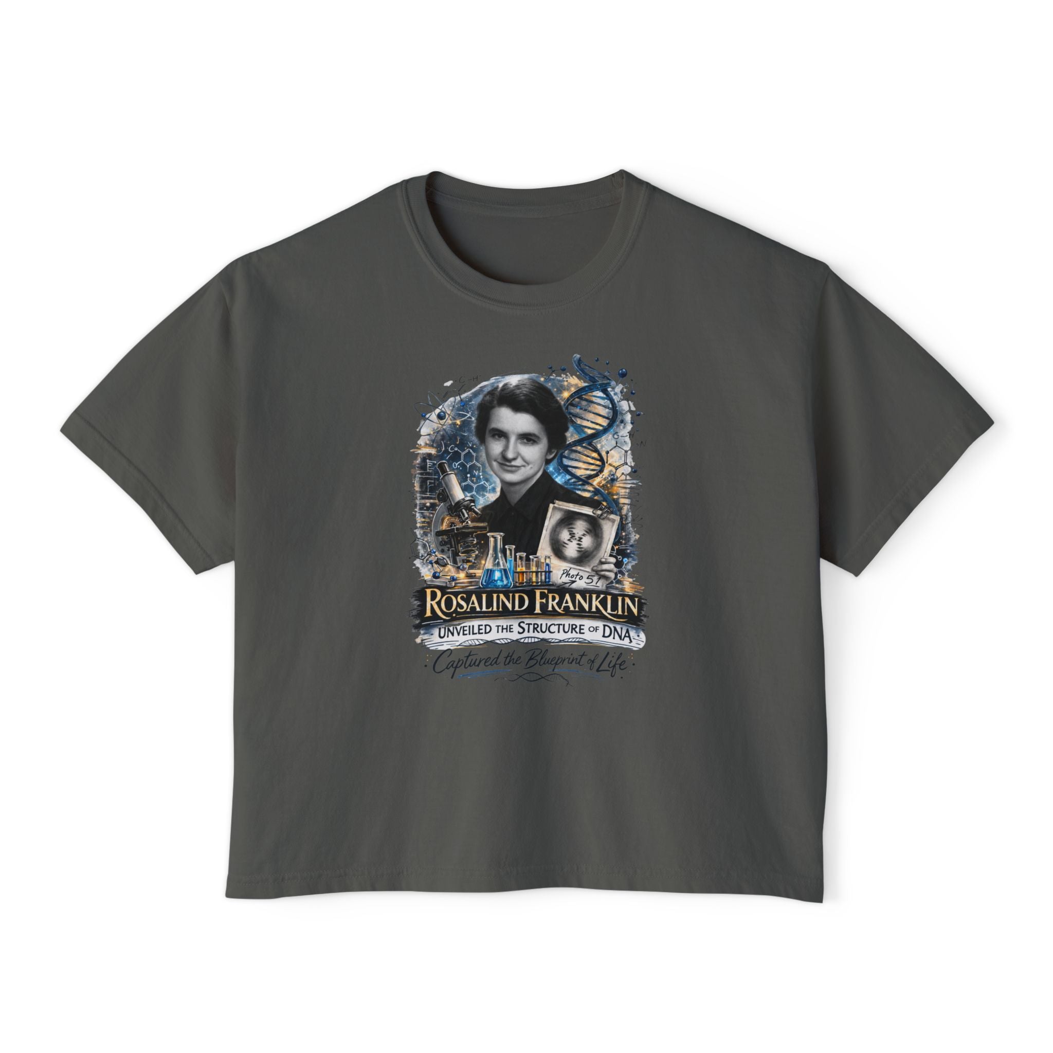 Rosalind Franklin Physical Chemist Tribute Boxy Graphic Tee
