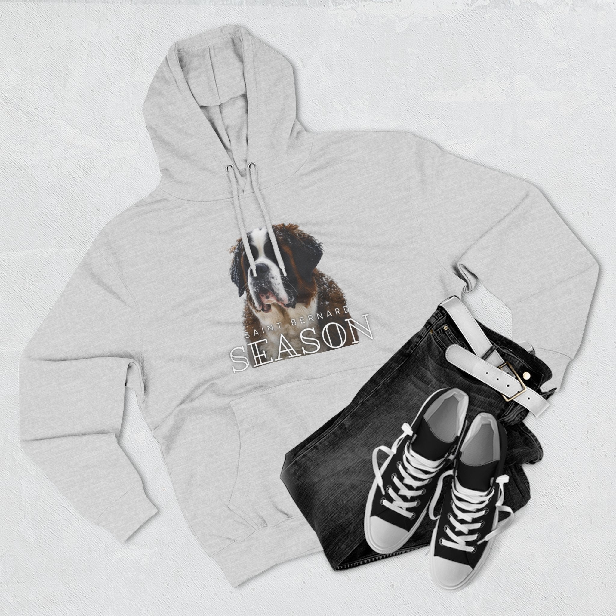 St. Bernard 'Season' Hoodie — Cozy Dog Portrait Fleece Hoodie