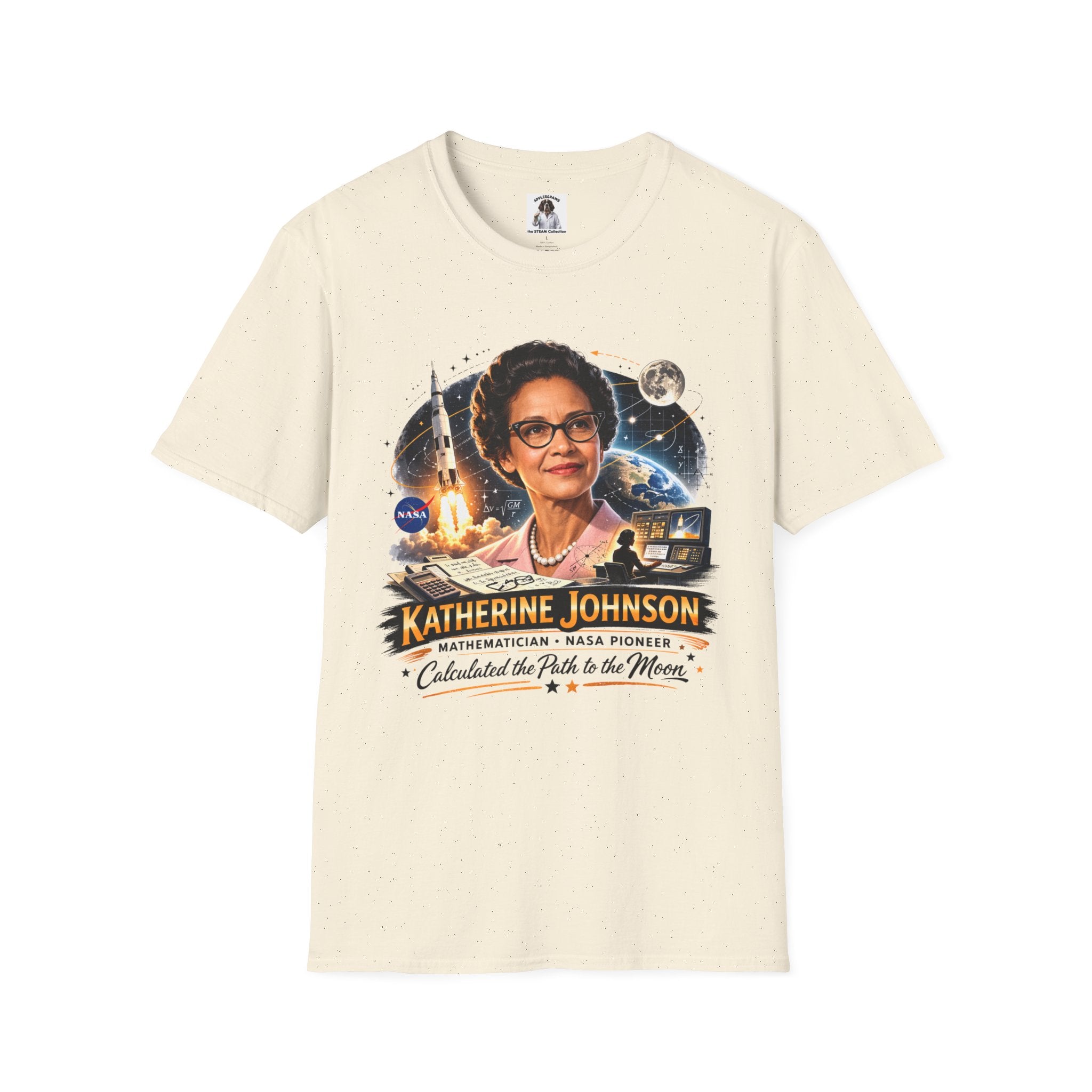 Katherine Johnson Tribute T-Shirt — Celebrating ‘Calculated the Path to the Moon’ NASA Math Pioneer