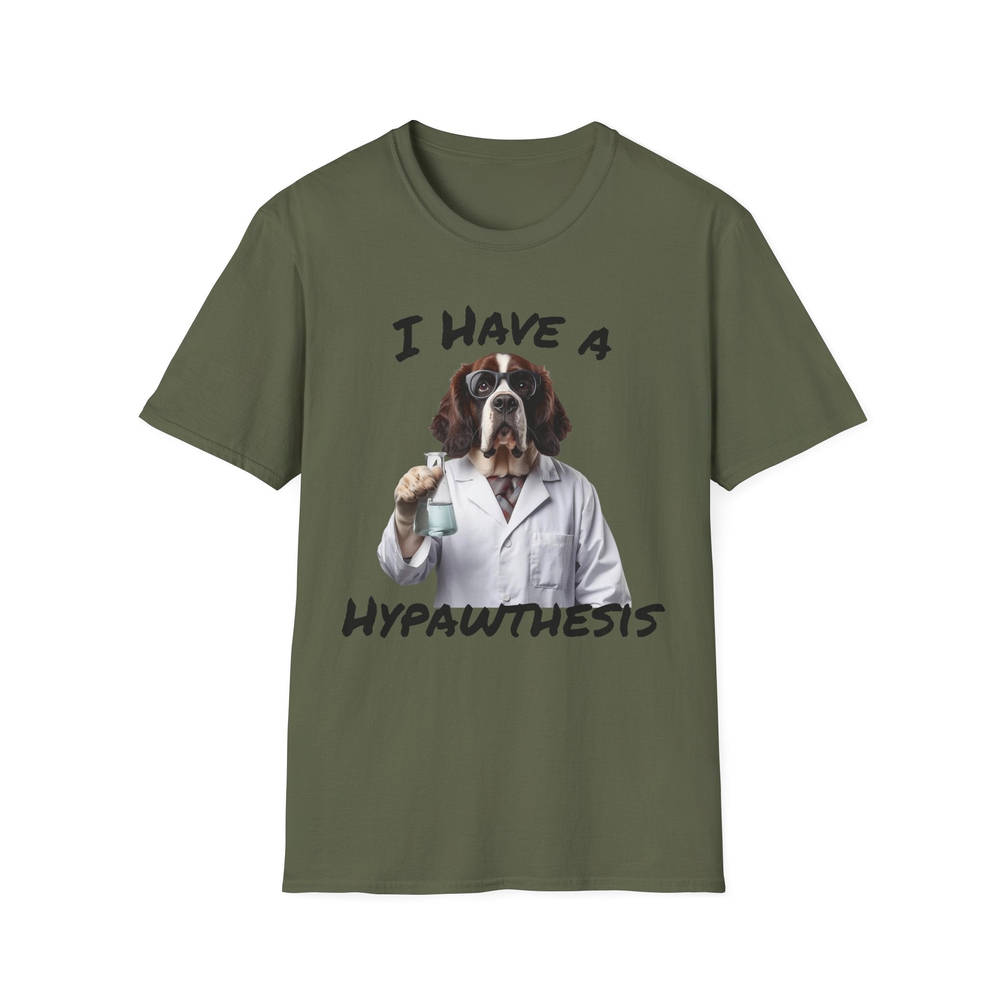 Dog Scientist "I Have a Hypawthesis" T-Shirt-St. Bernard