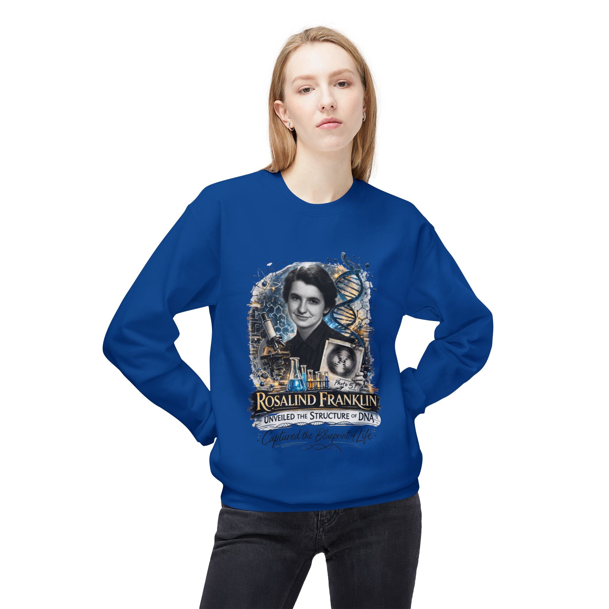 Rosalind Franklin Chemist Crewneck Sweatshirt Scientist Tribute Pullover
