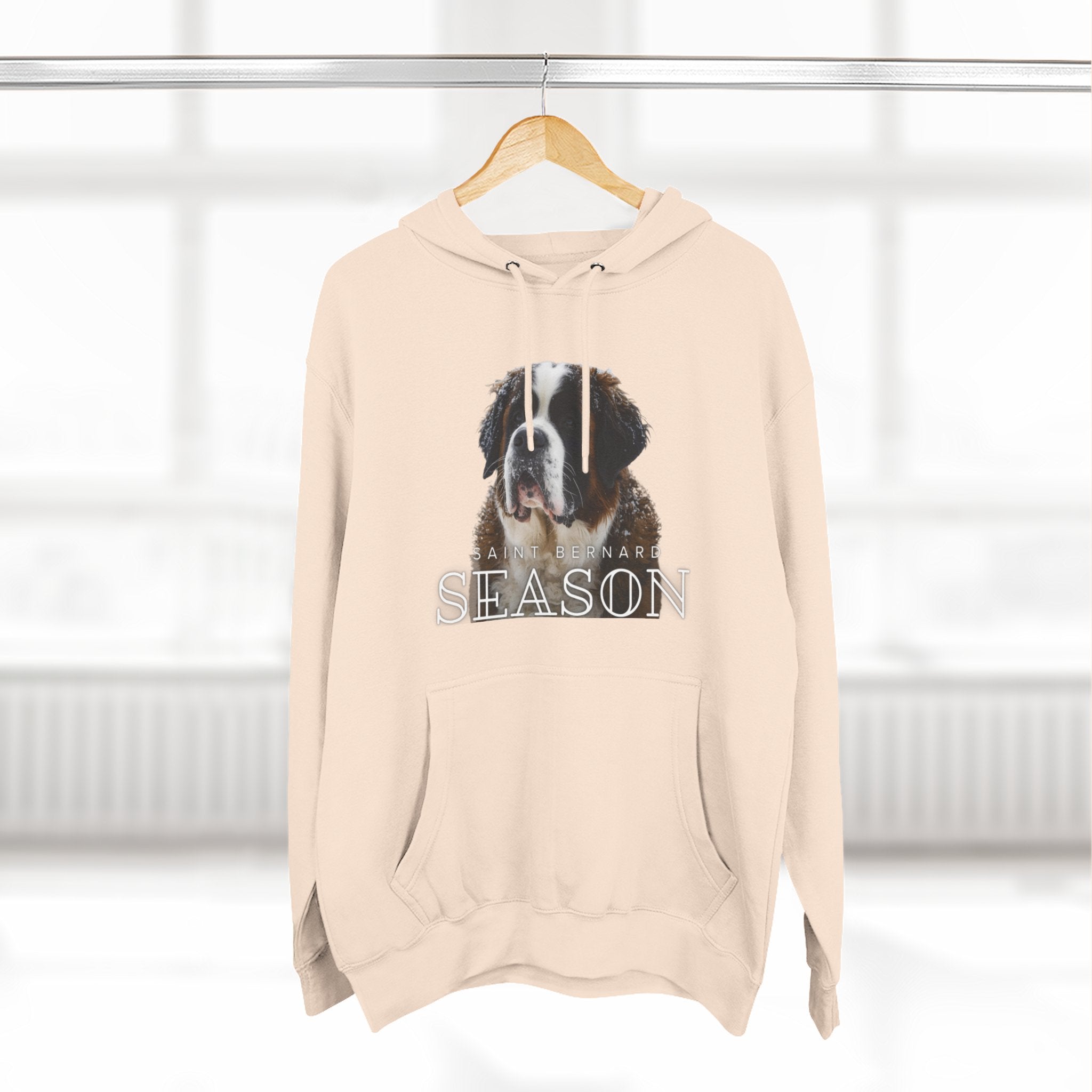 St. Bernard 'Season' Hoodie — Cozy Dog Portrait Fleece Hoodie