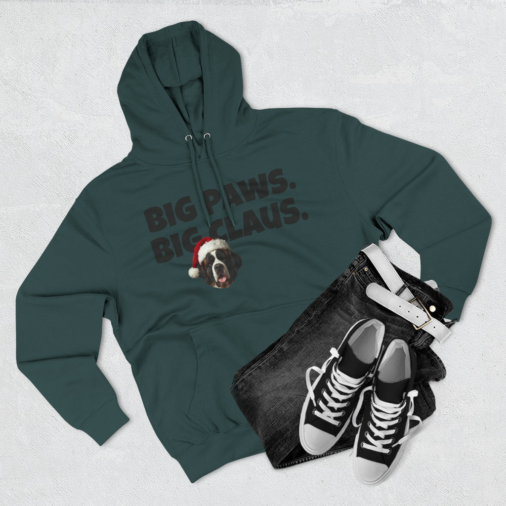 Big Paws, Big Claus St. Bernard Christmas Hoodie
