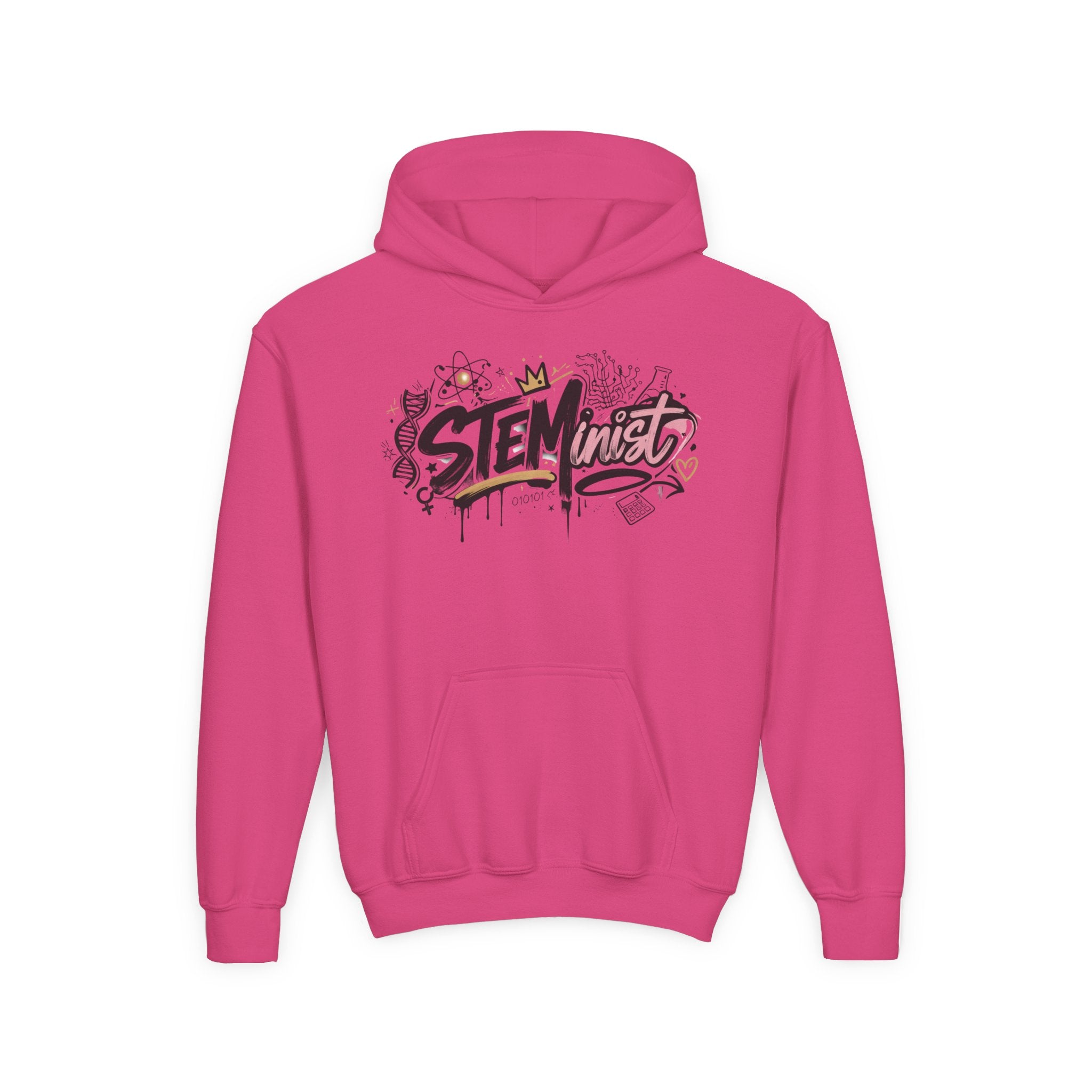 Youth STEMinist Graftti Hoodie — Girls Science, Engineering, Math Empowerment Sweatshirt