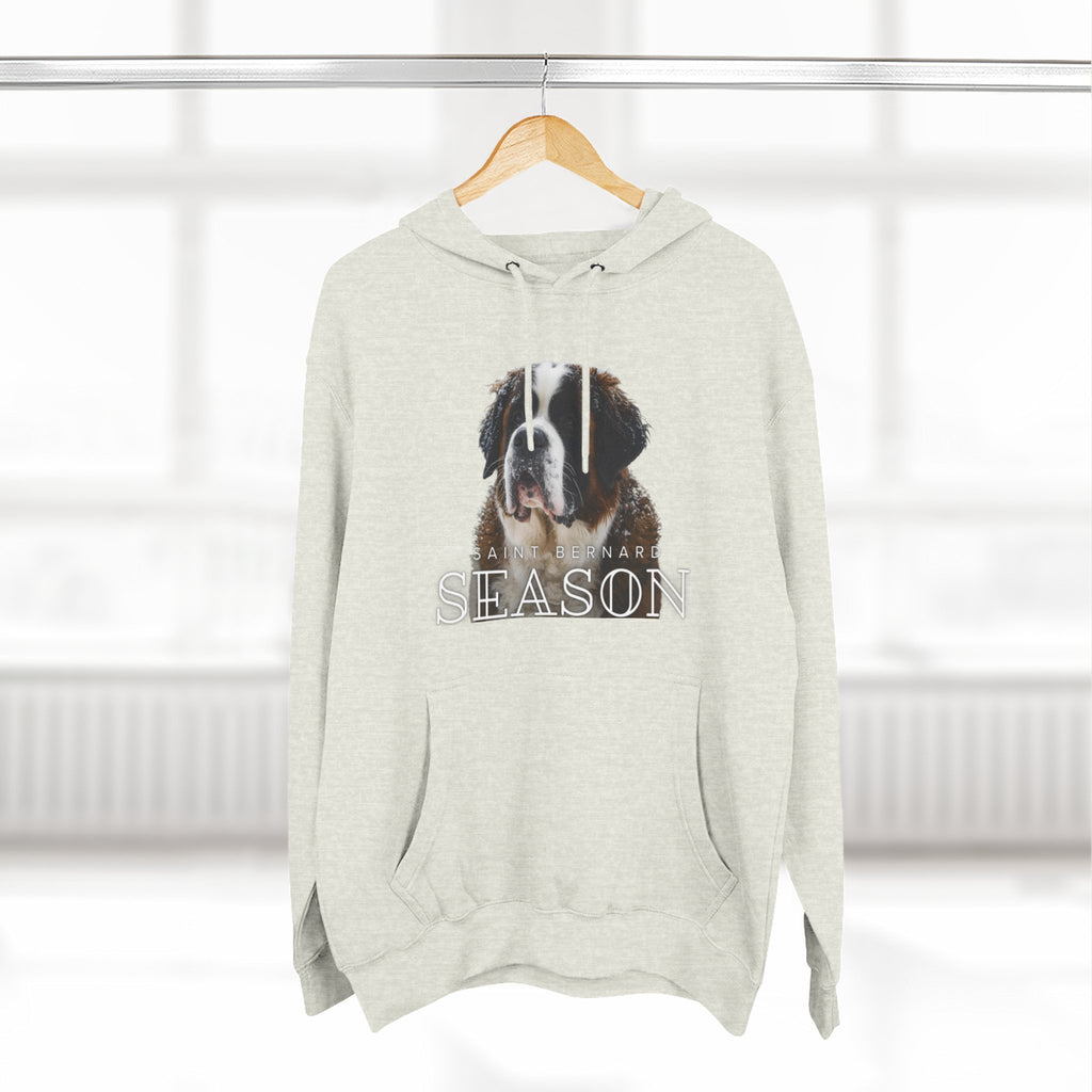 St. Bernard 'Season' Hoodie — Cozy Dog Portrait Fleece Hoodie