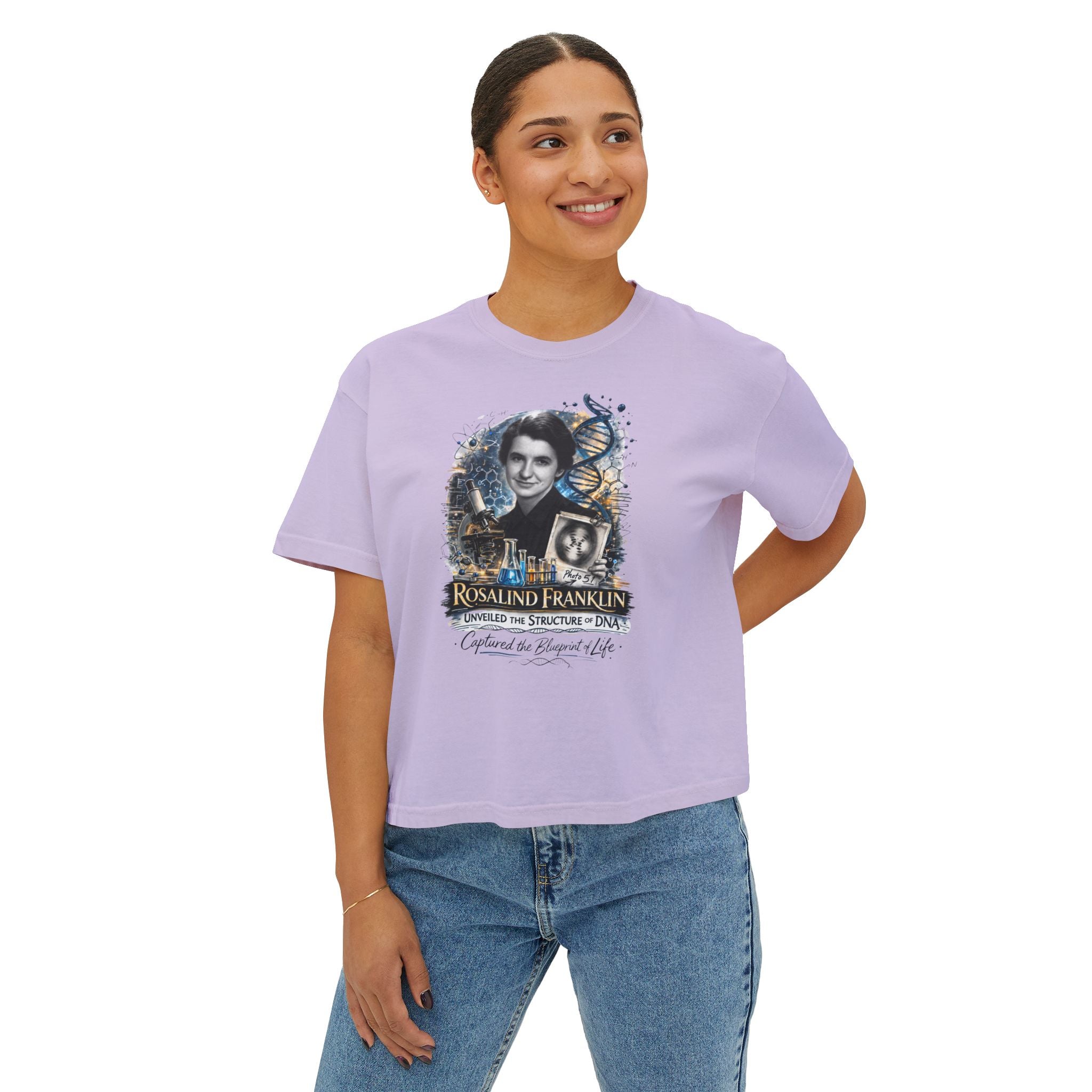 Rosalind Franklin Physical Chemist Tribute Boxy Graphic Tee