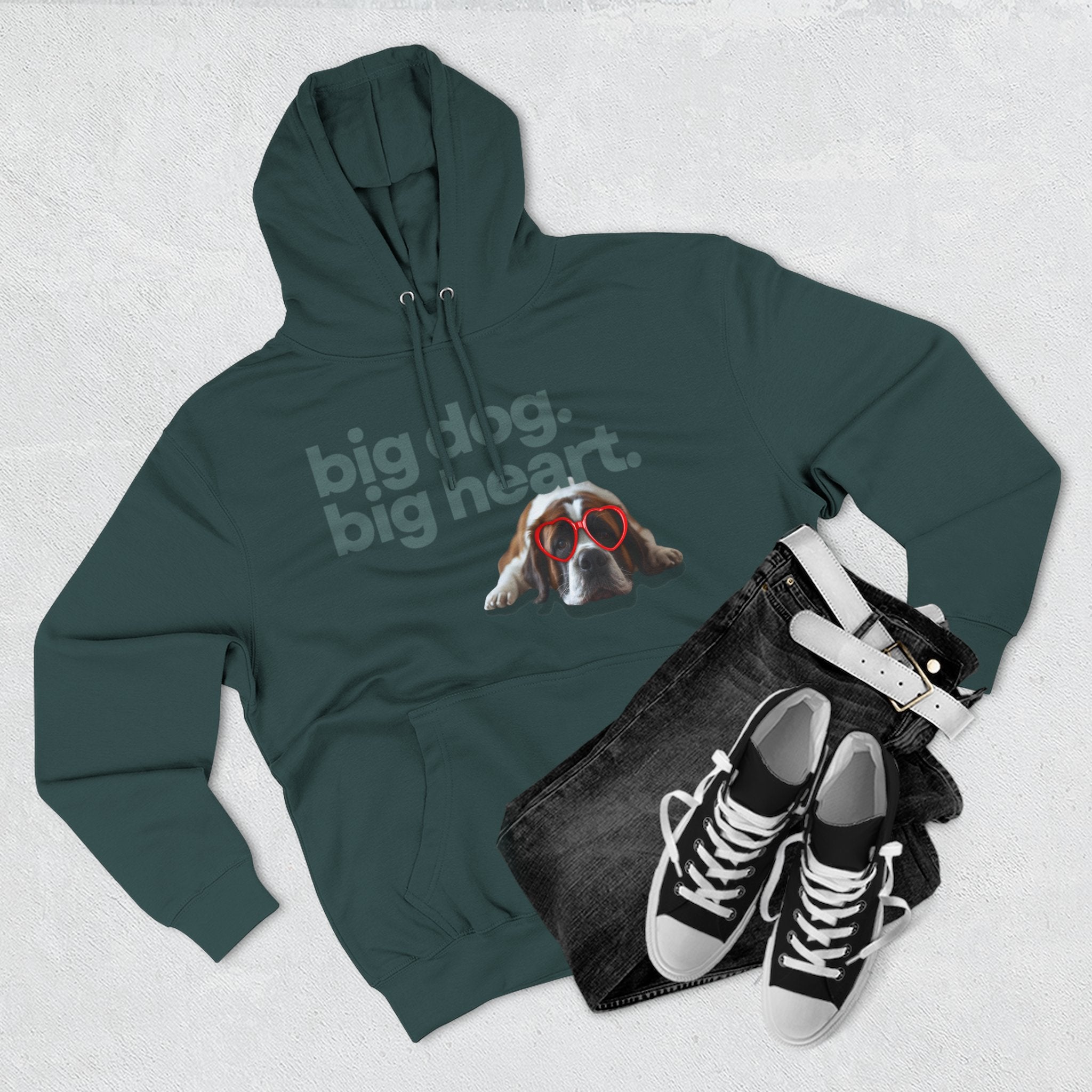 Big Dog, Big Heart-St. Bernard Valentine's Hoodie