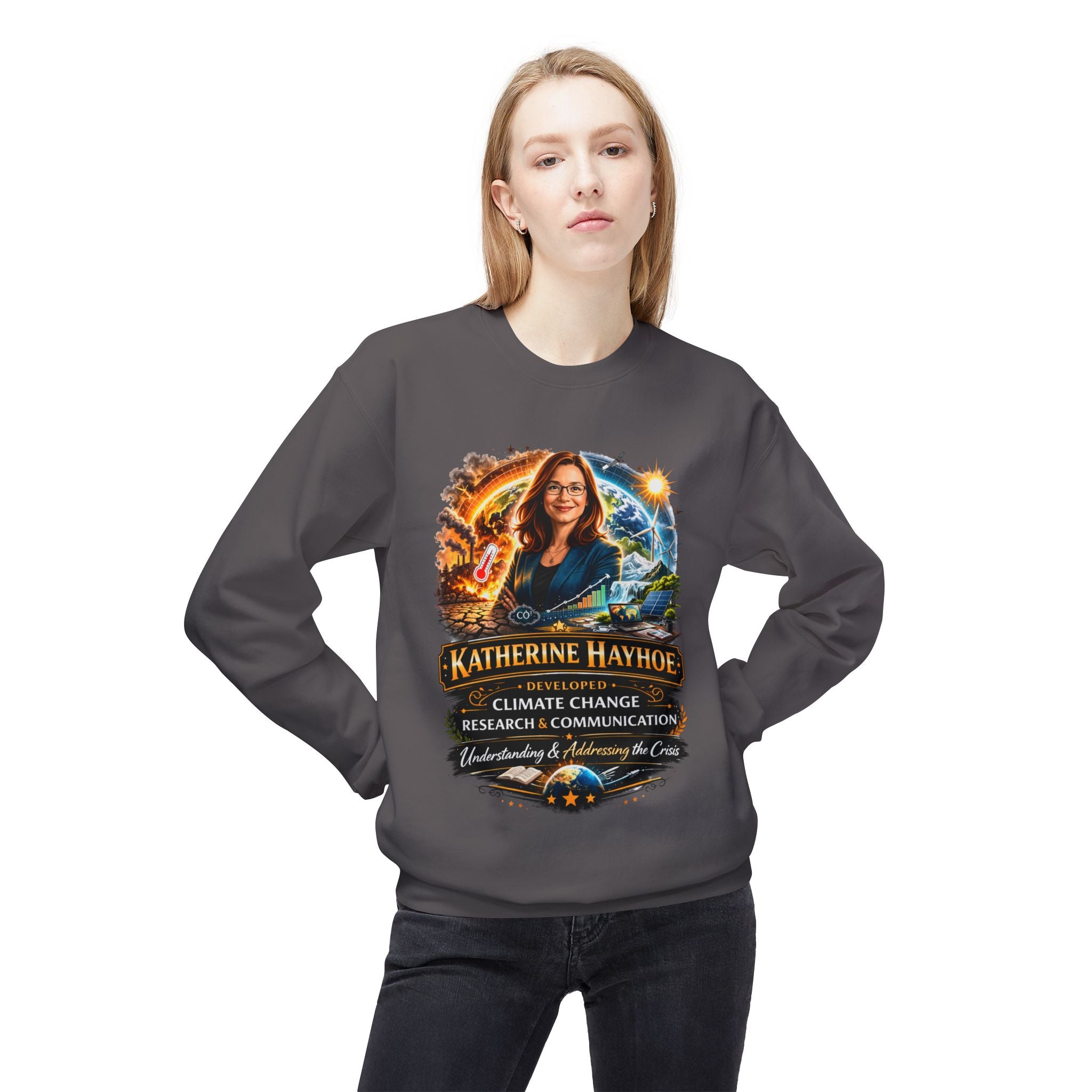 Katherine Hayhoe Climate Scientist Crewneck Sweatshirt Scientist Tribute Pullover